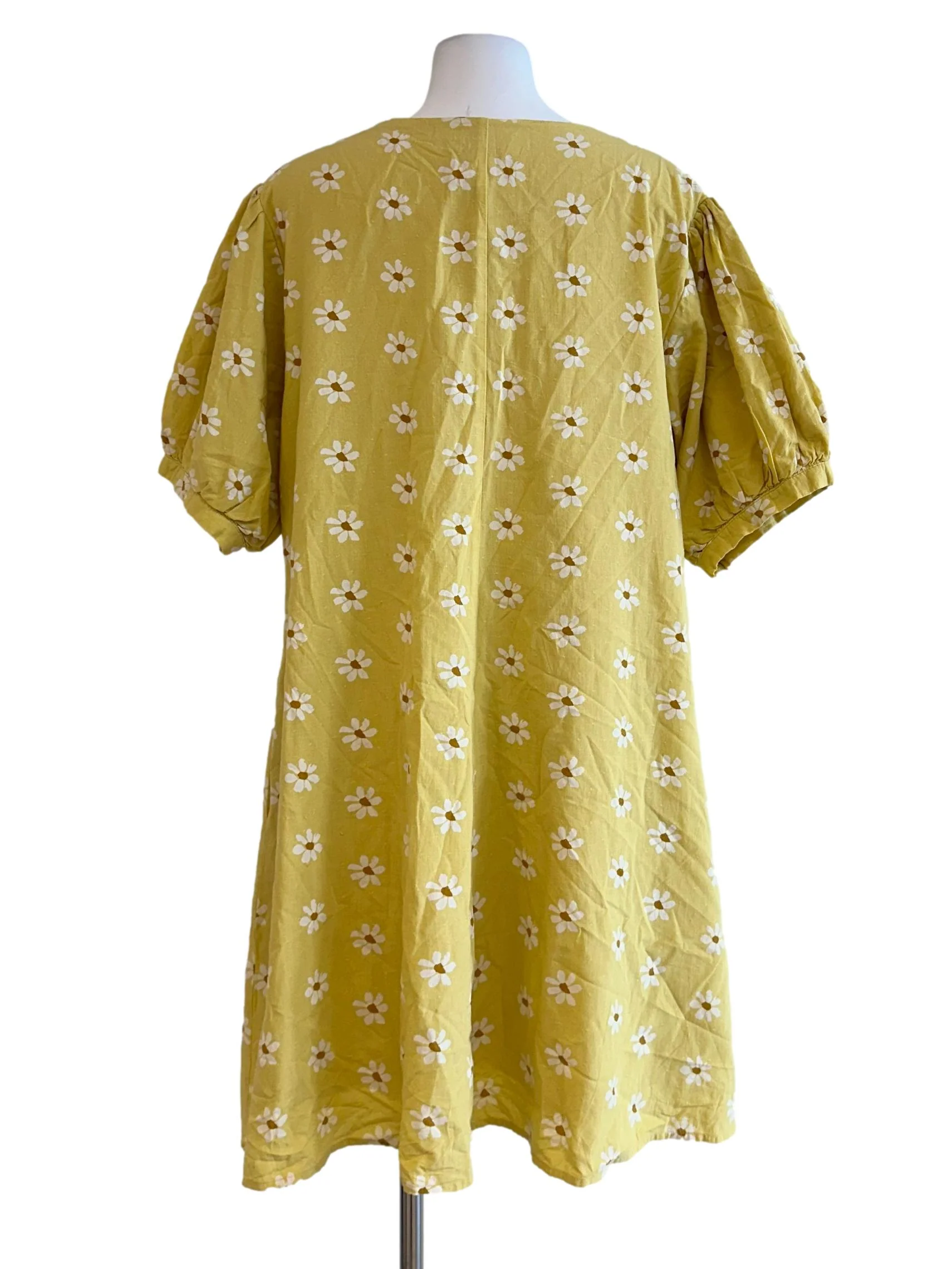 Butter Yellow Flower Printed Dress - Image 2