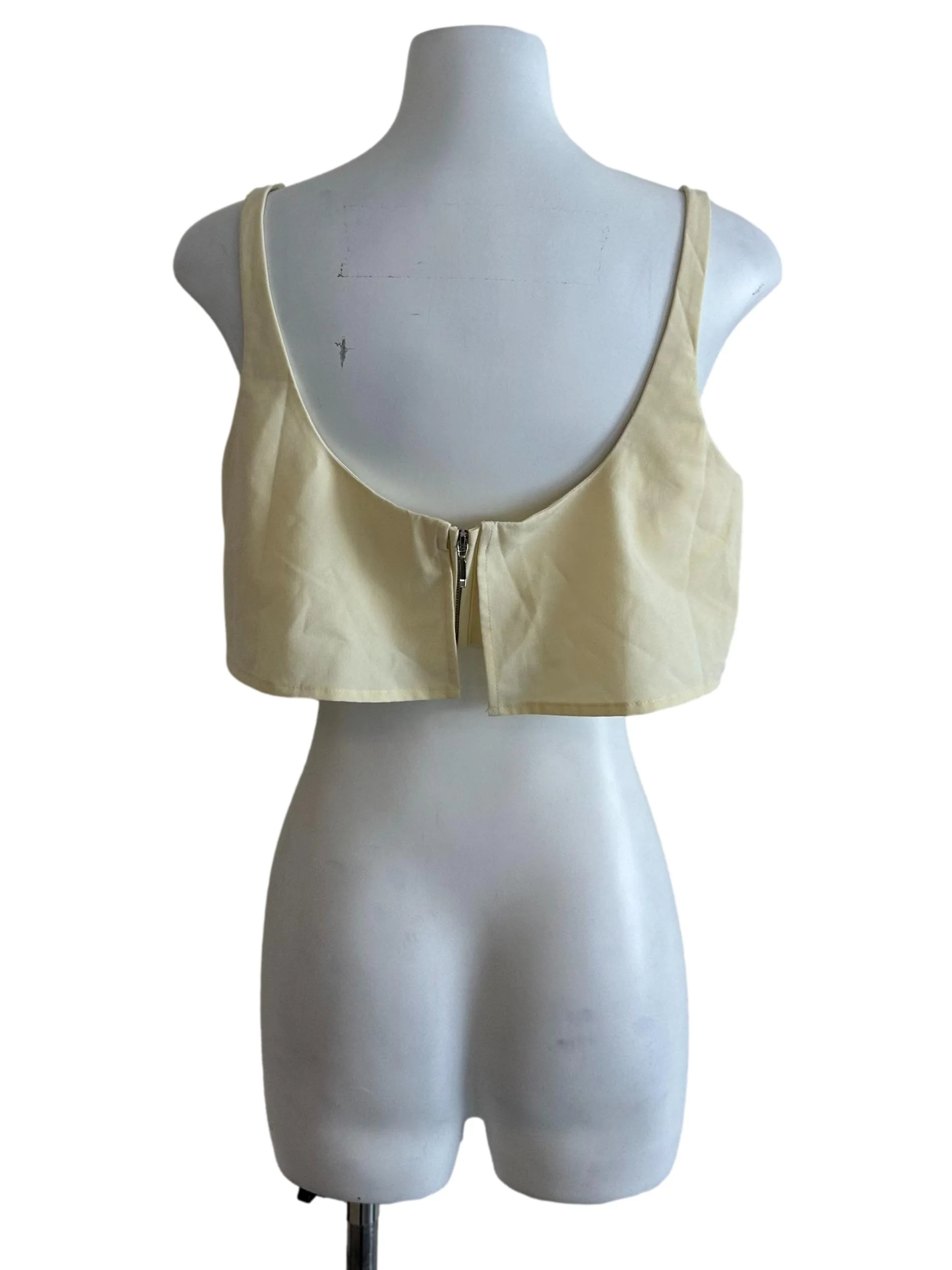 Butter Yellow Square Neck Crop Top - Image 2