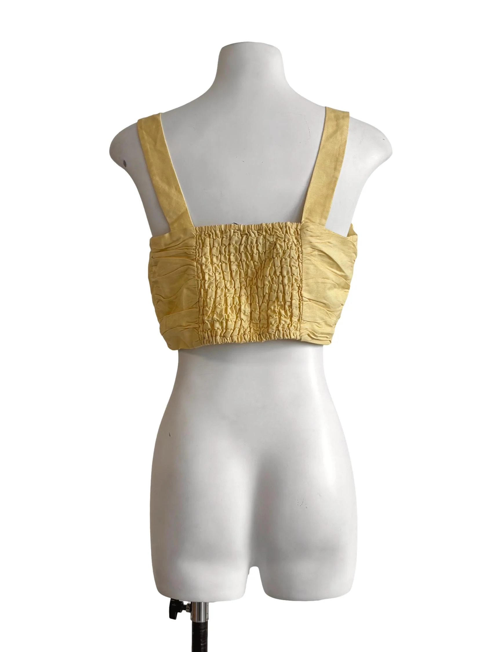 Butter Yellow Sweetheart Linen Top LB - Image 2