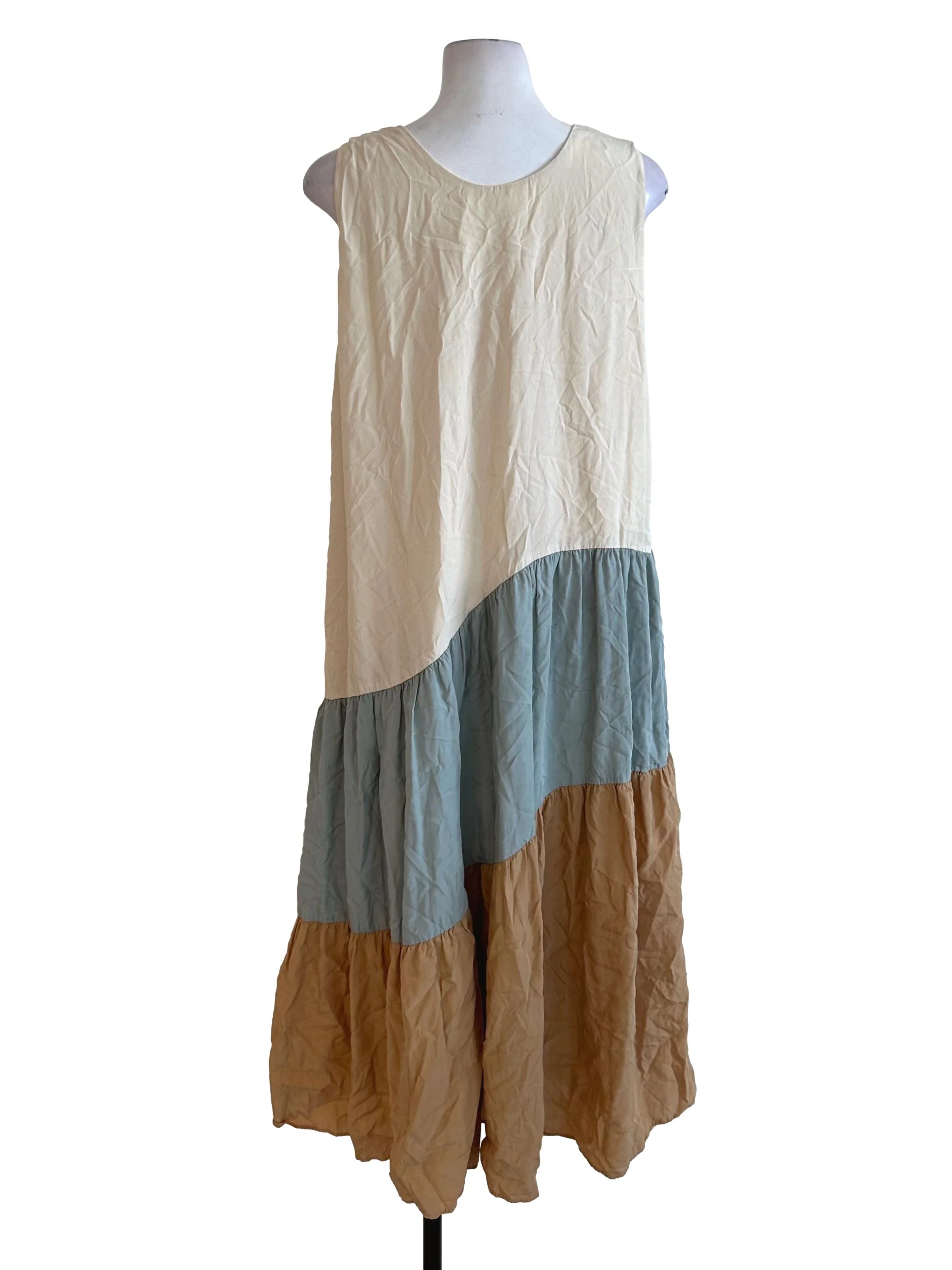 Butter Yellow V Neck Tiered Dress TCL - Image 2