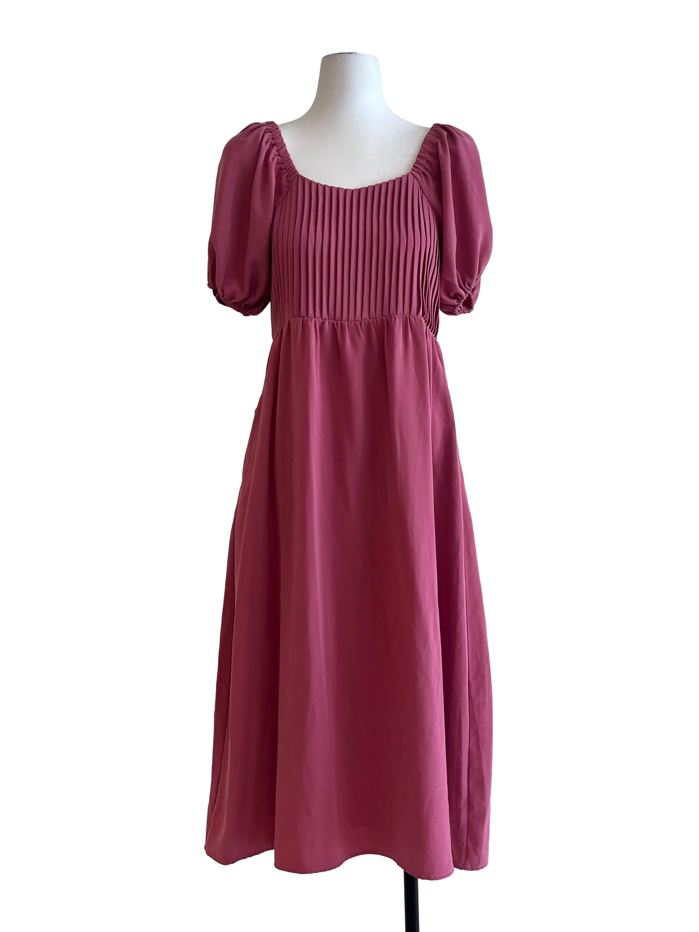 Candy Pink Puff Sleeve Dress