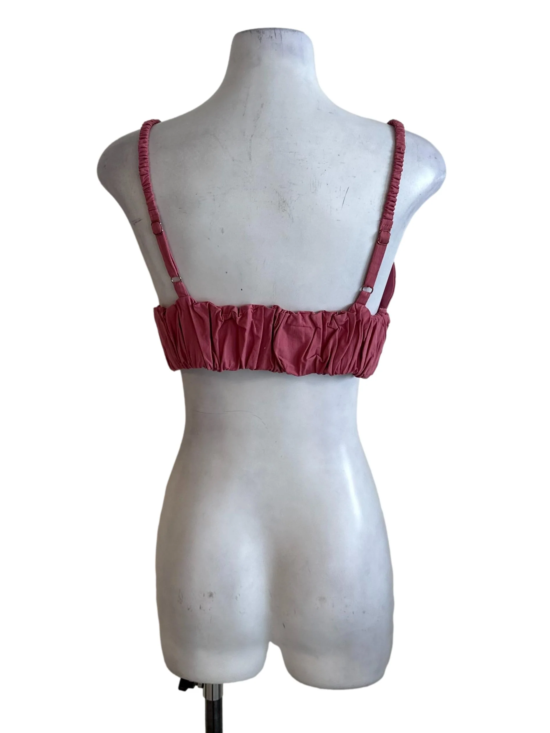 Candy Pink V Neck Crop Top - Image 2