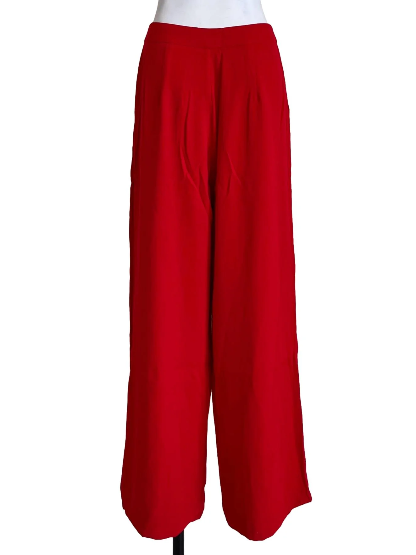 Candy Red Casual Wide Leg Pants - Image 2