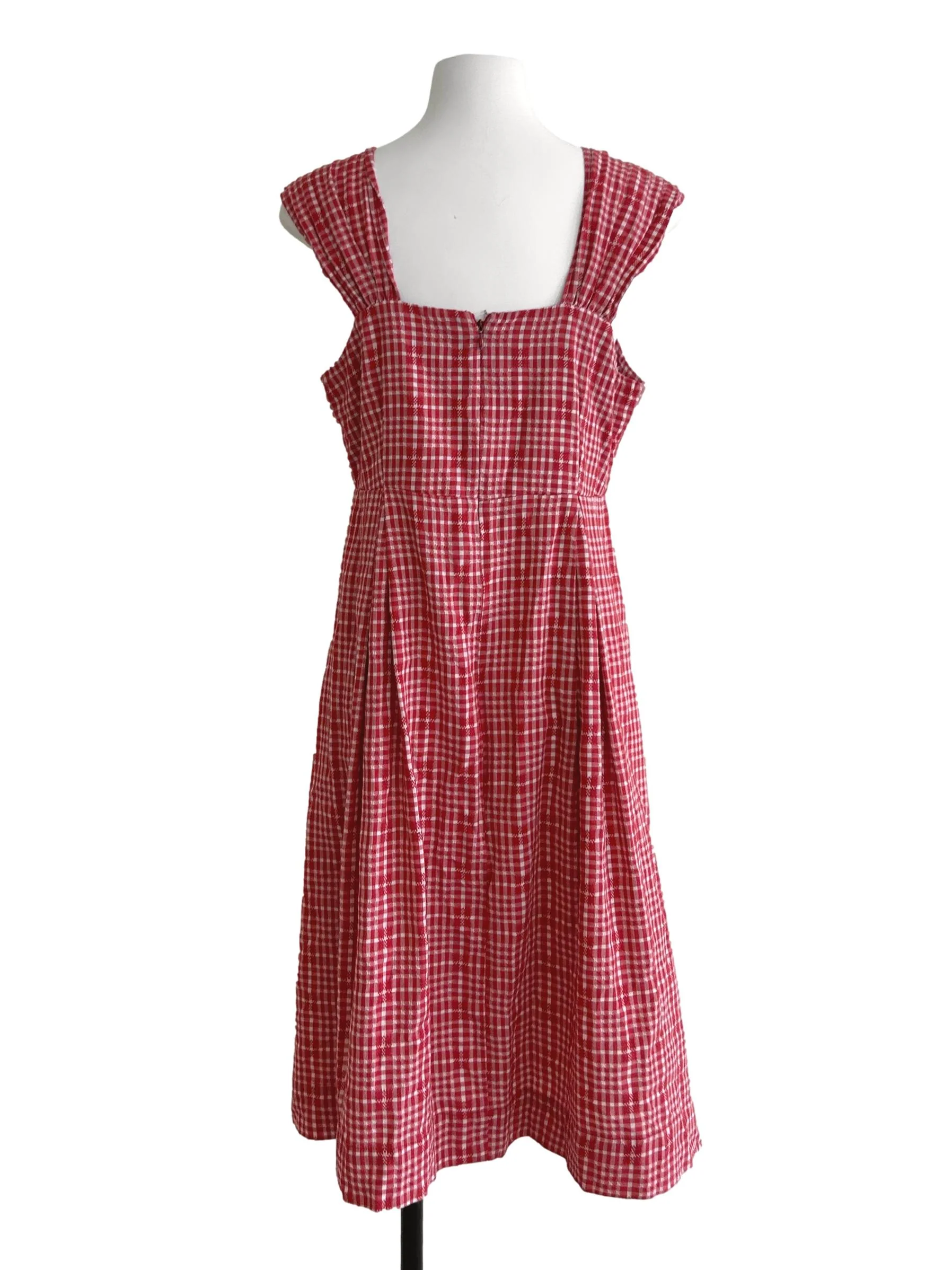 Candy Red Gingham Dress - Image 2