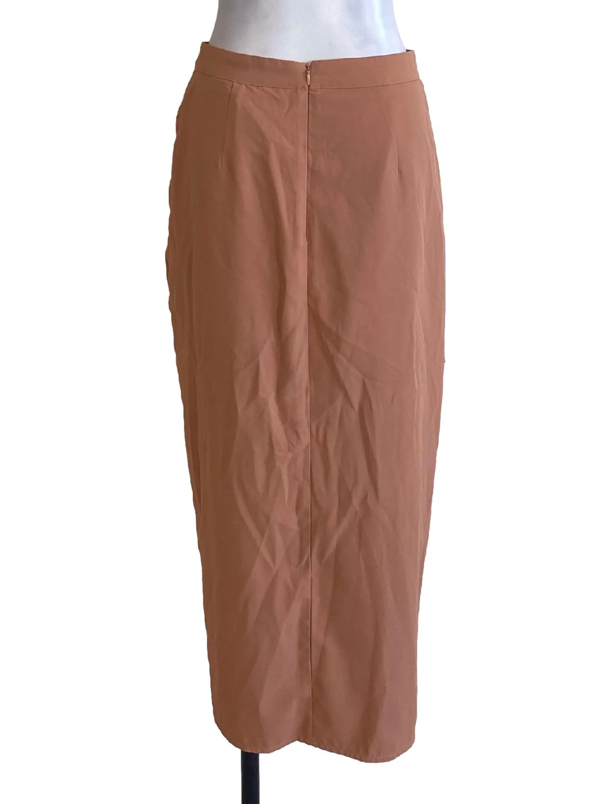Cantaloupe Orange Long Wrap Slit Skirt - Image 2