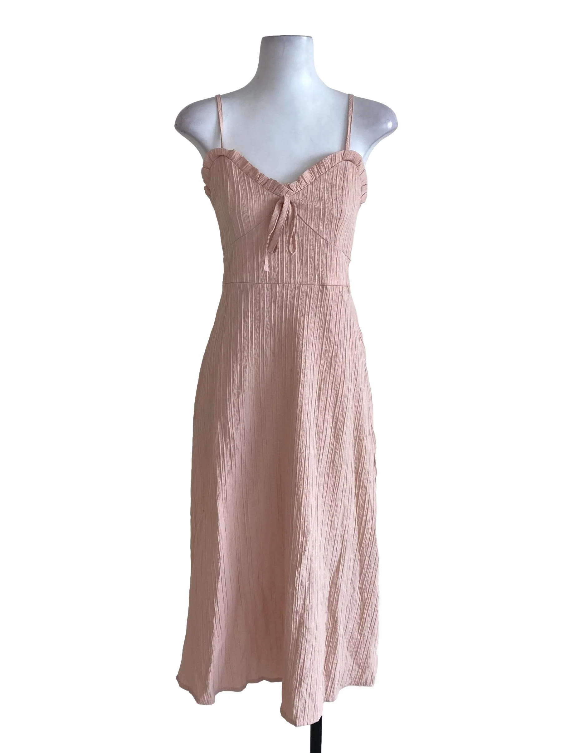 Cantaloupe Pleated Textured Dress