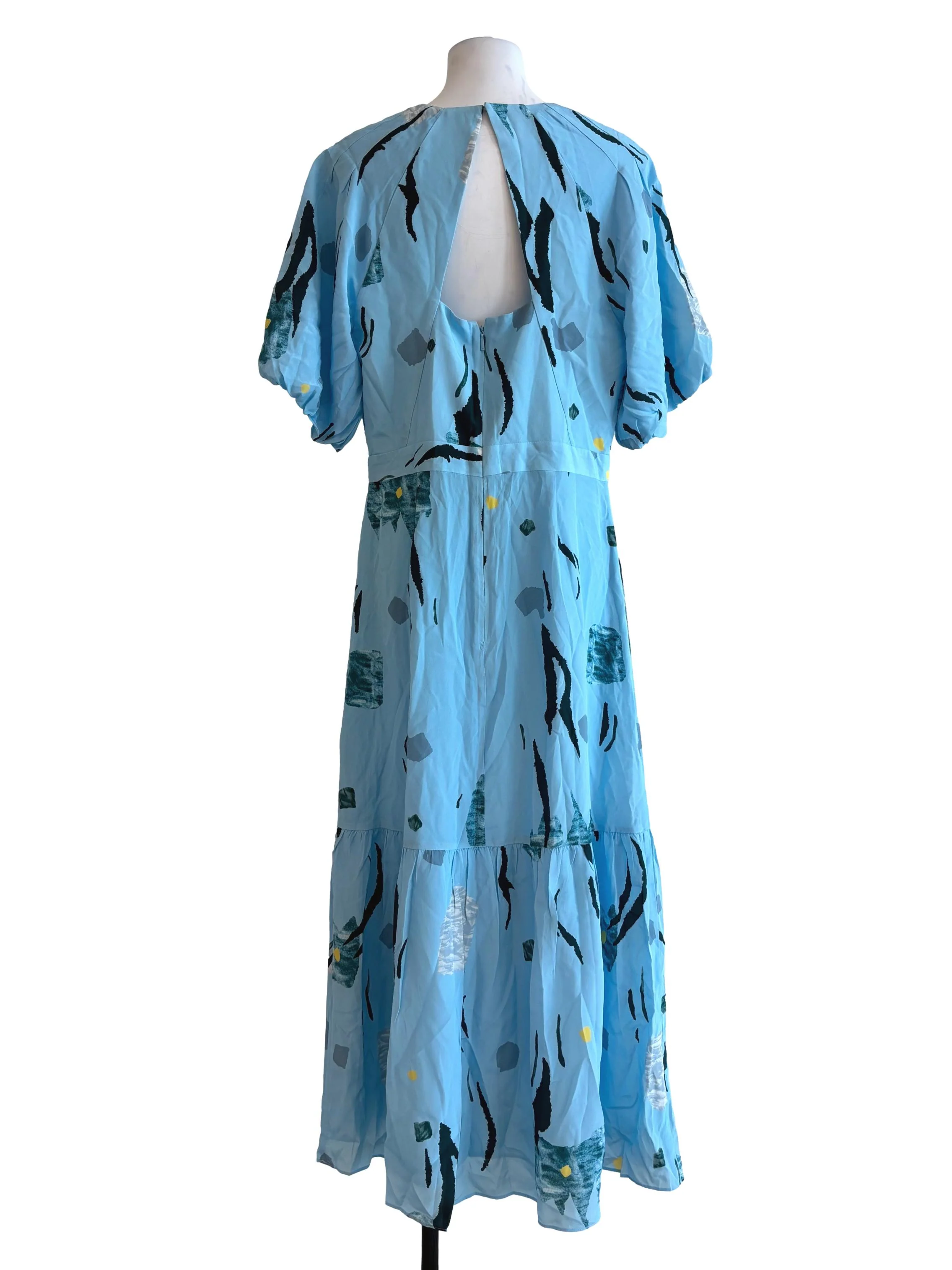 Capri Blue Printed Tier Dress - Image 2