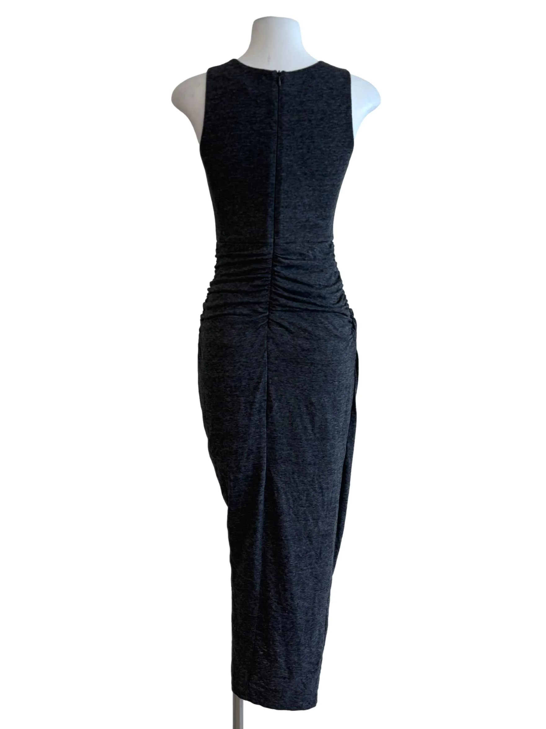 Carbon Grey Front Twist Sleeveless Dress - Image 2