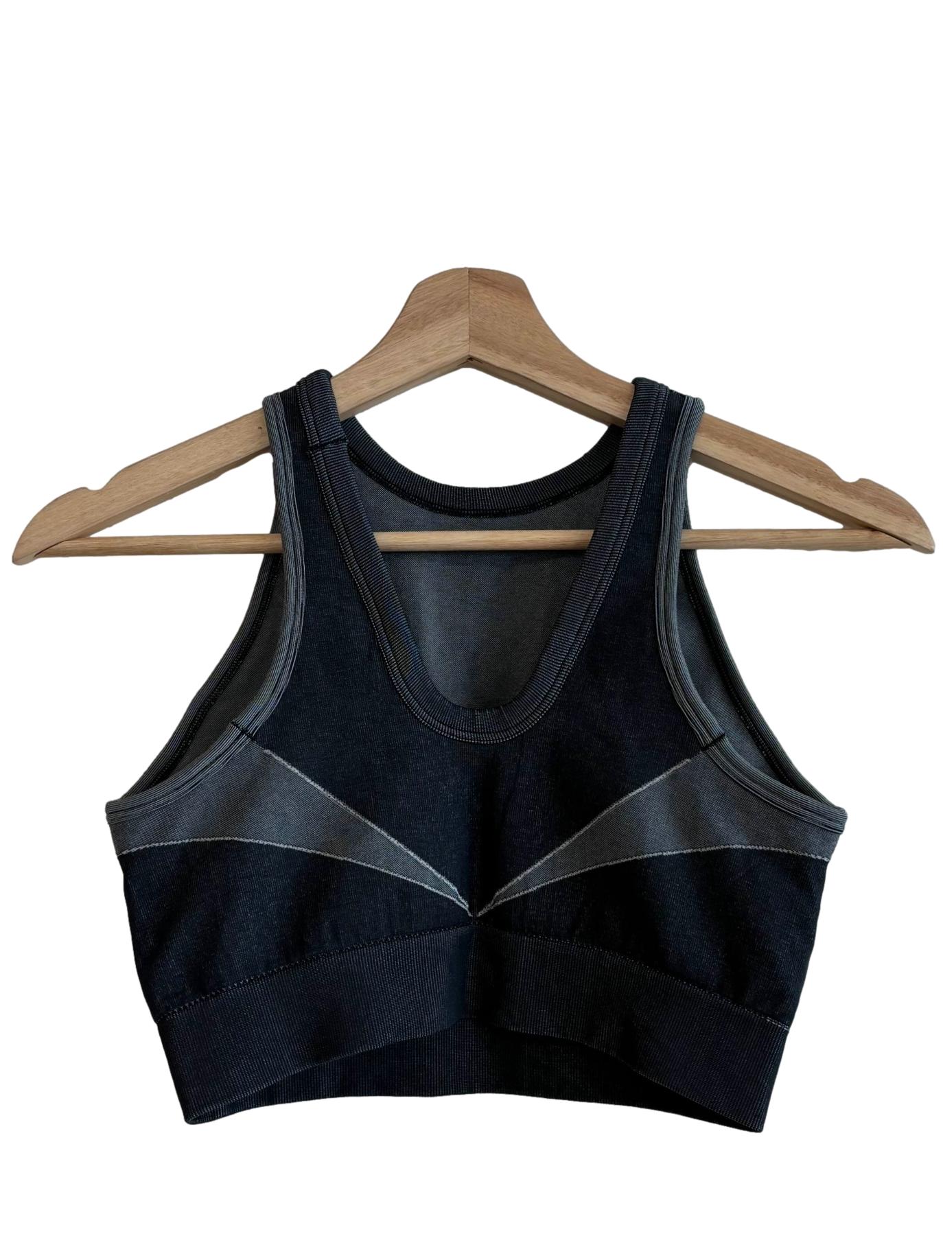 Carbon Grey Two Tone Sports Bra - Image 2