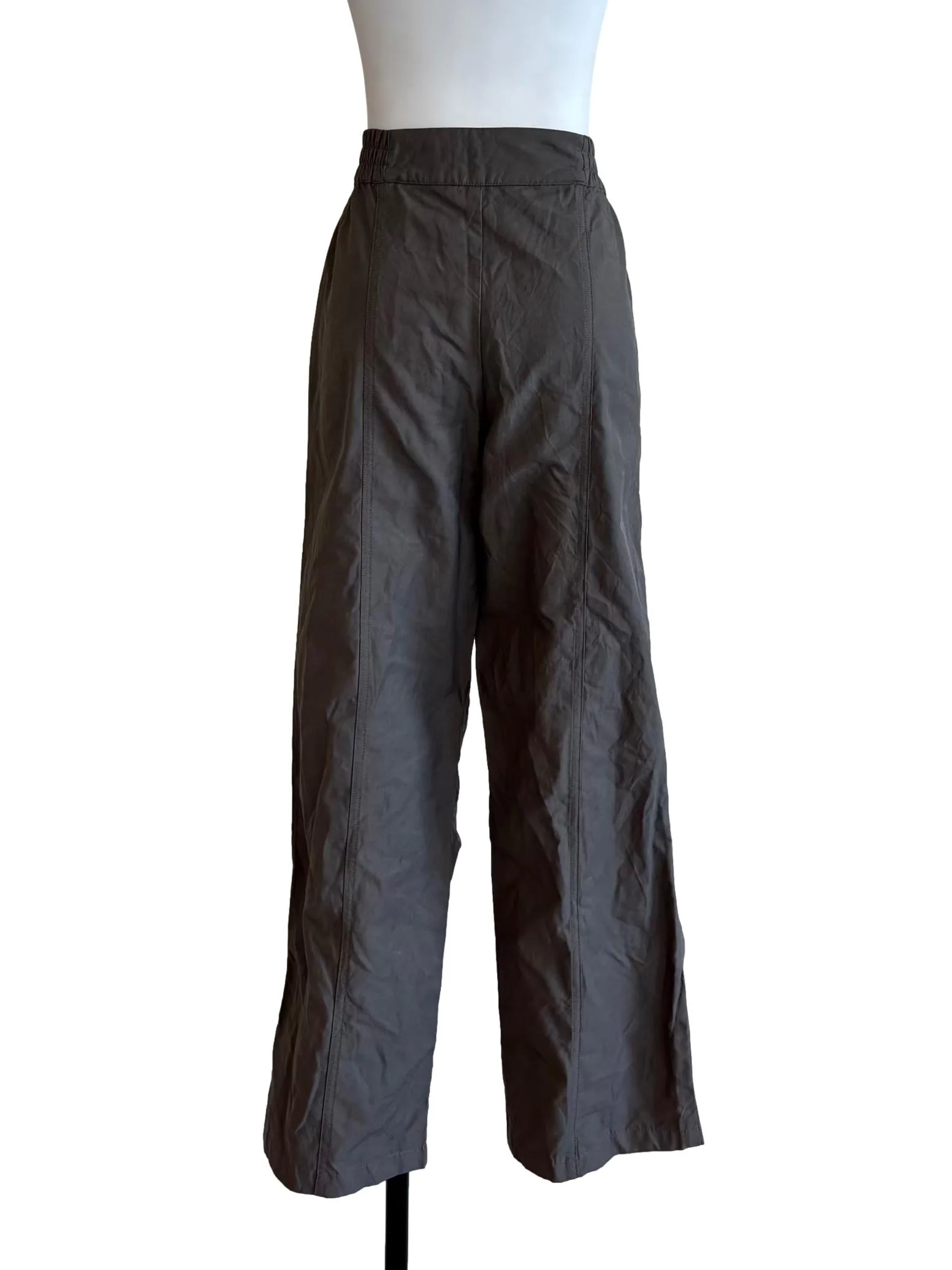 Carbon Grey Ruched Straight Pants - Image 2