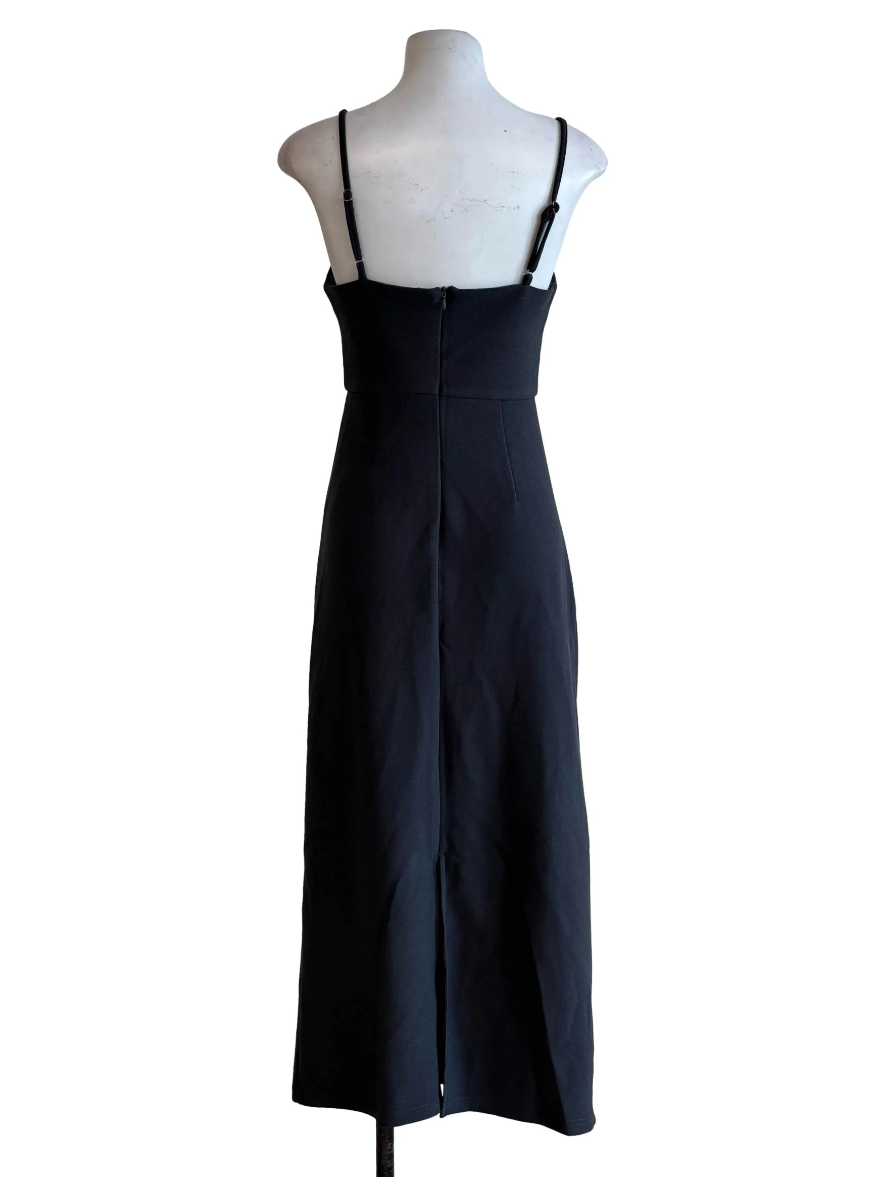 Carbon Grey Spaghetti Strap Ruched Dress - Image 2