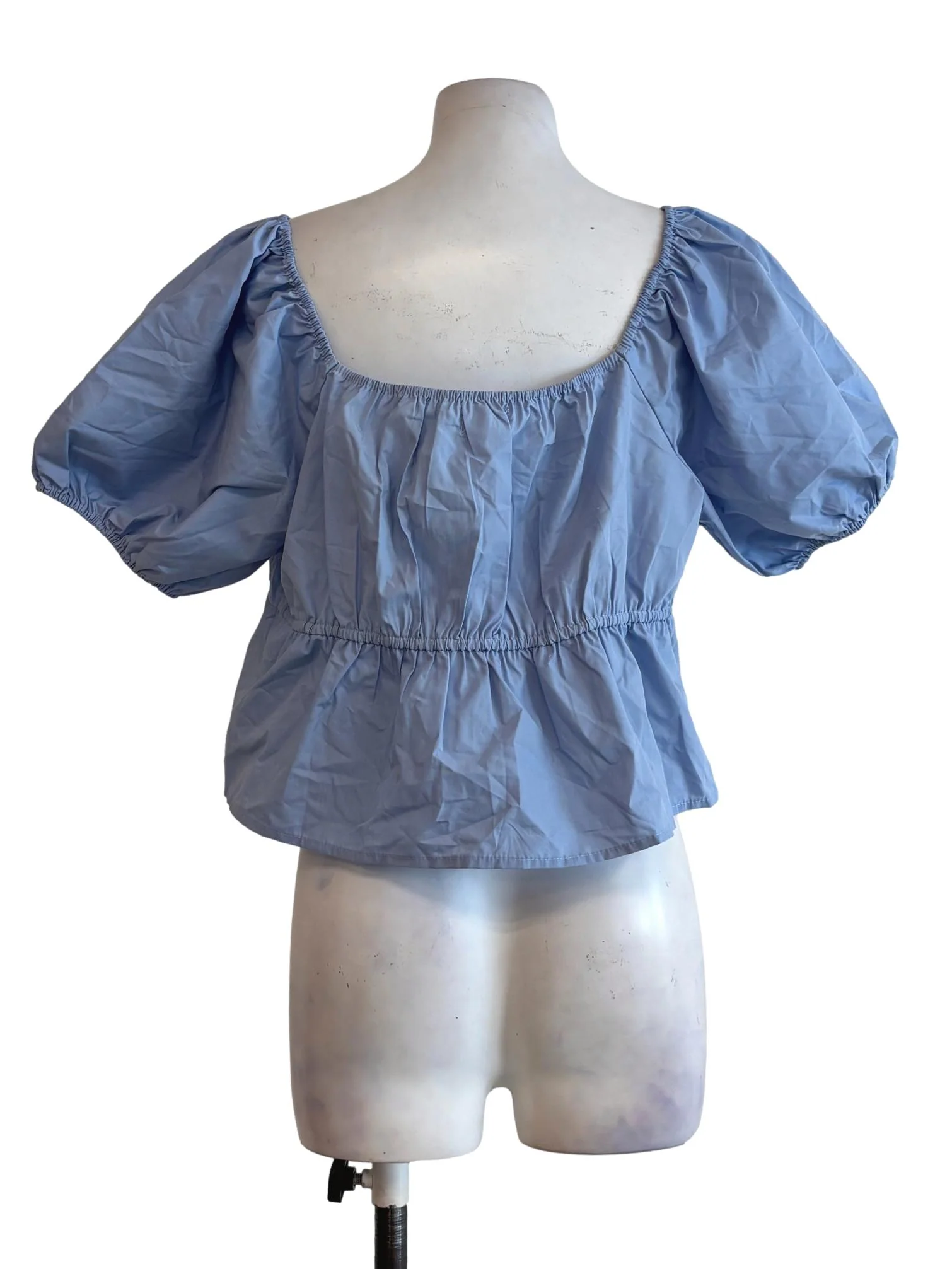 Carolina Blue Puffy Sleeve Cotton Blouse TTR - Image 2
