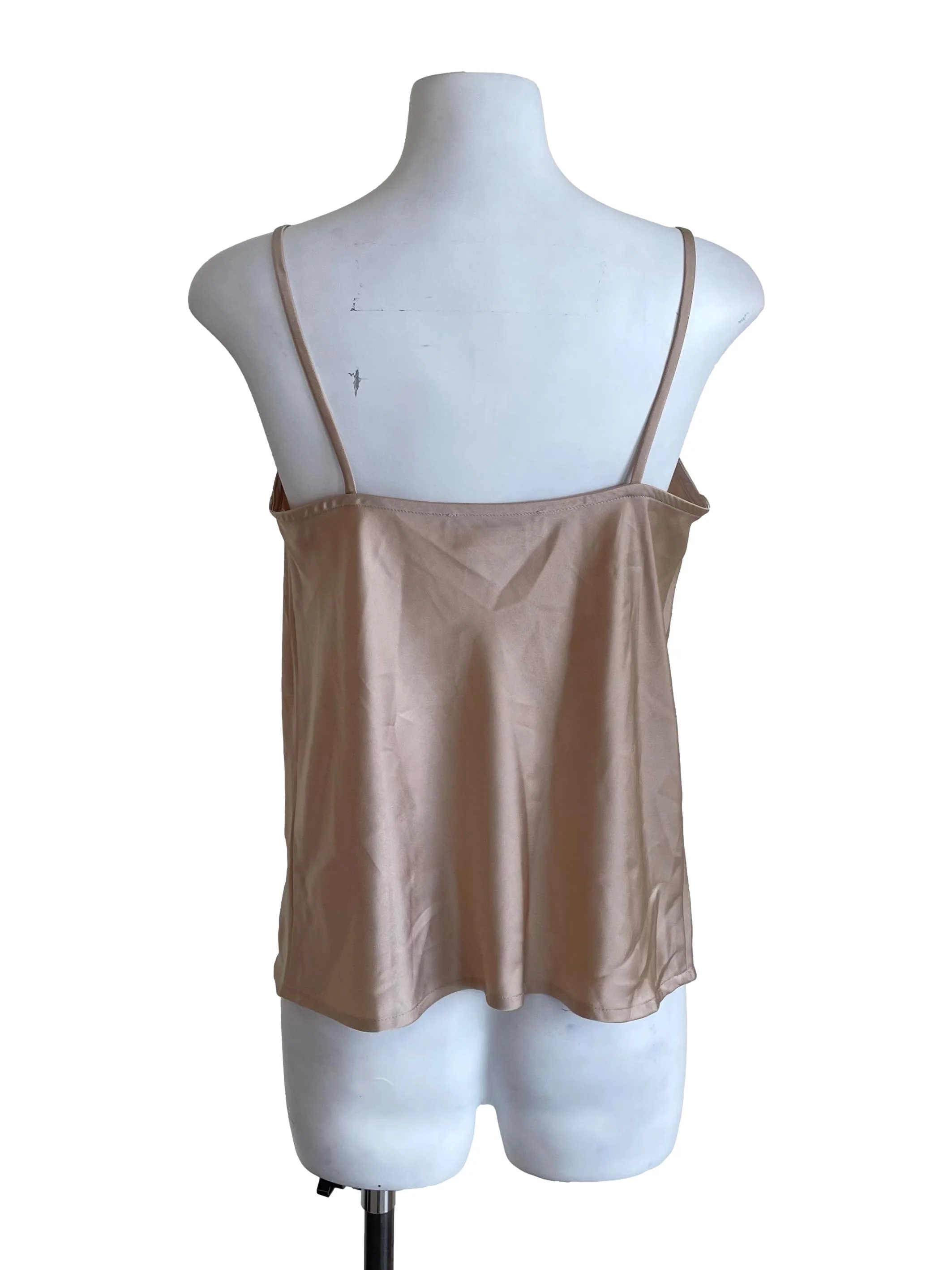 Champagne Satin Crop Camisole - Image 2