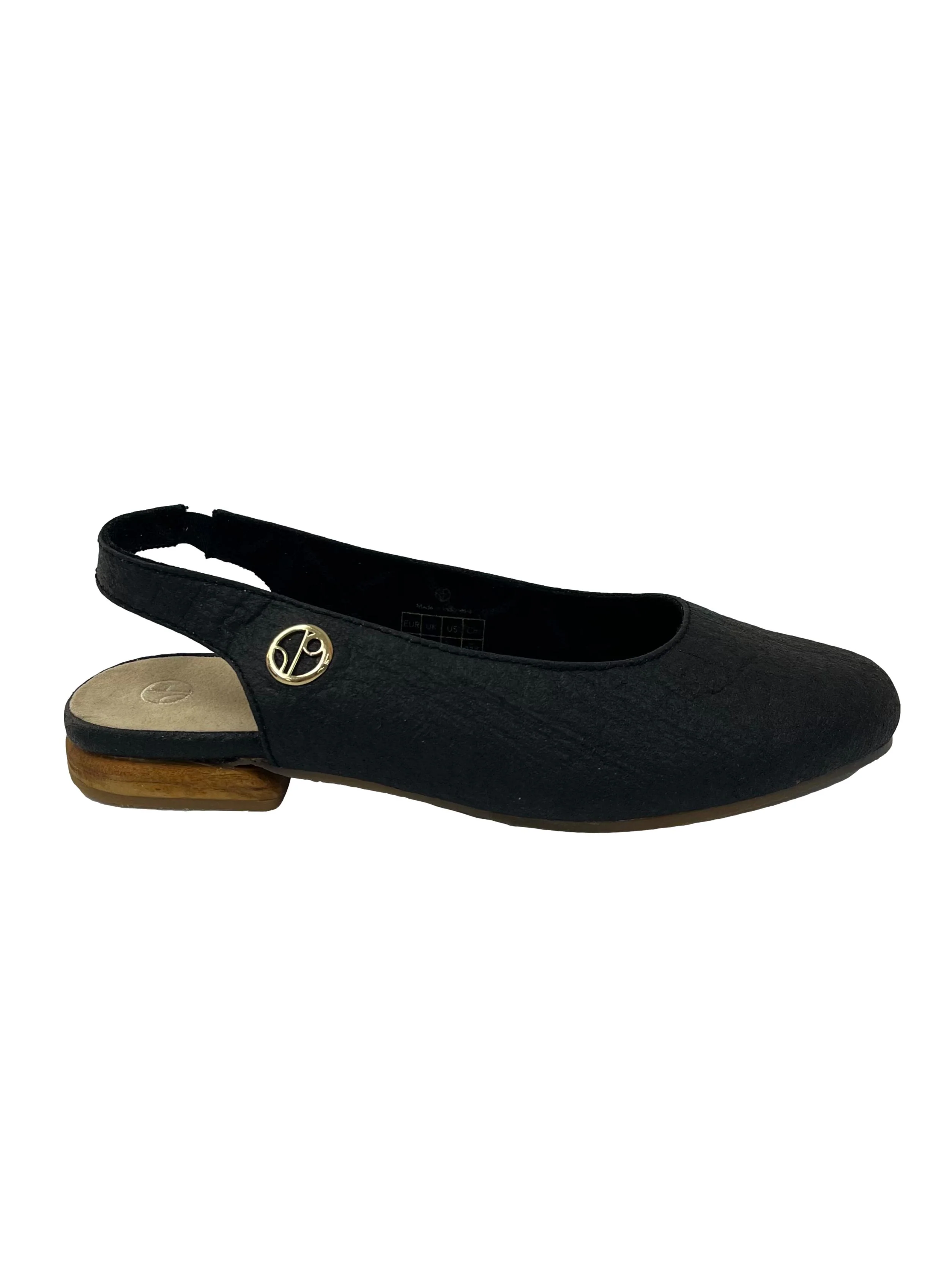 Charcoal Black Cannes Slingback Flat CSN - Image 4