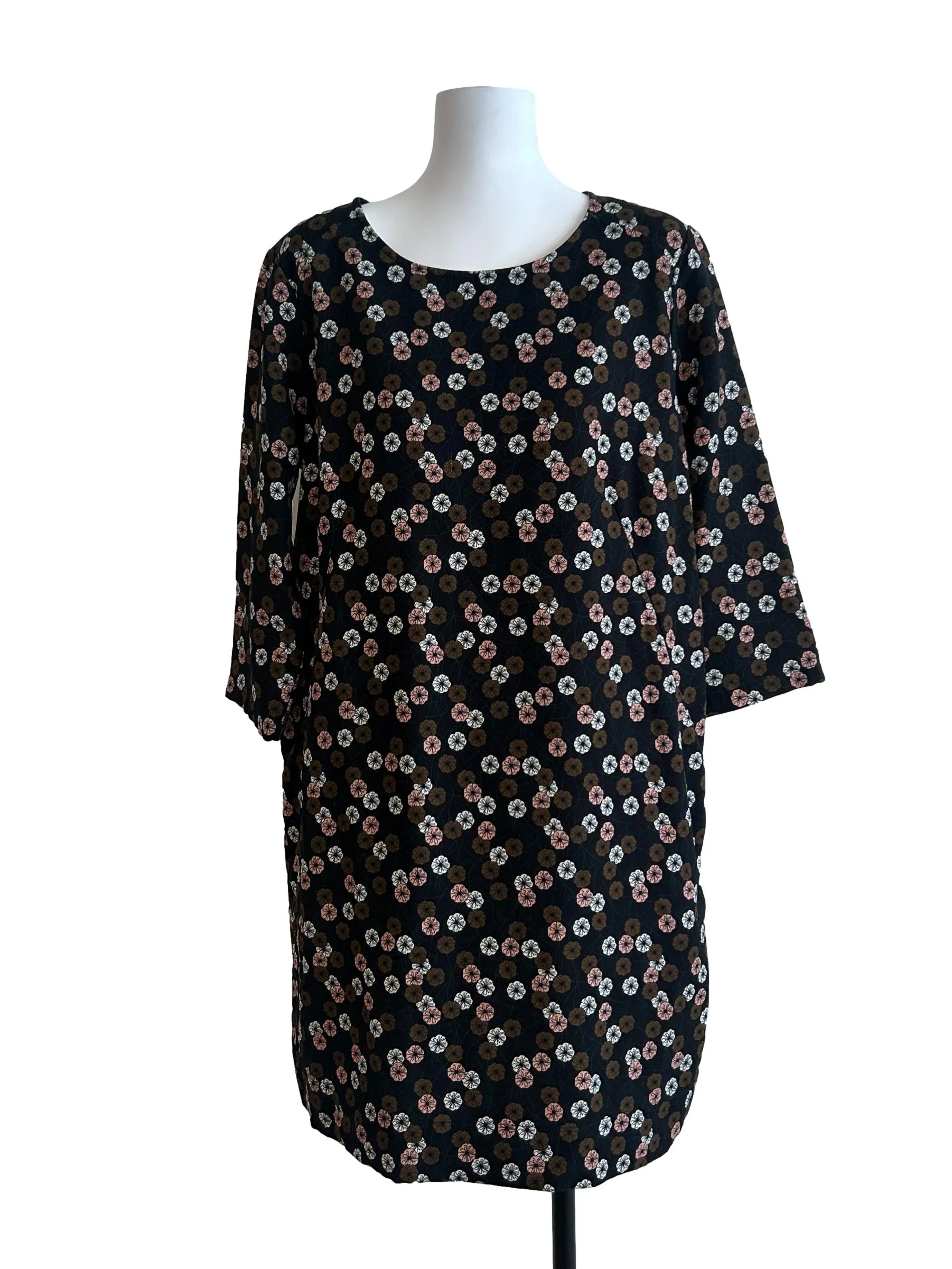 Charcoal Black Floral Mini Dress
