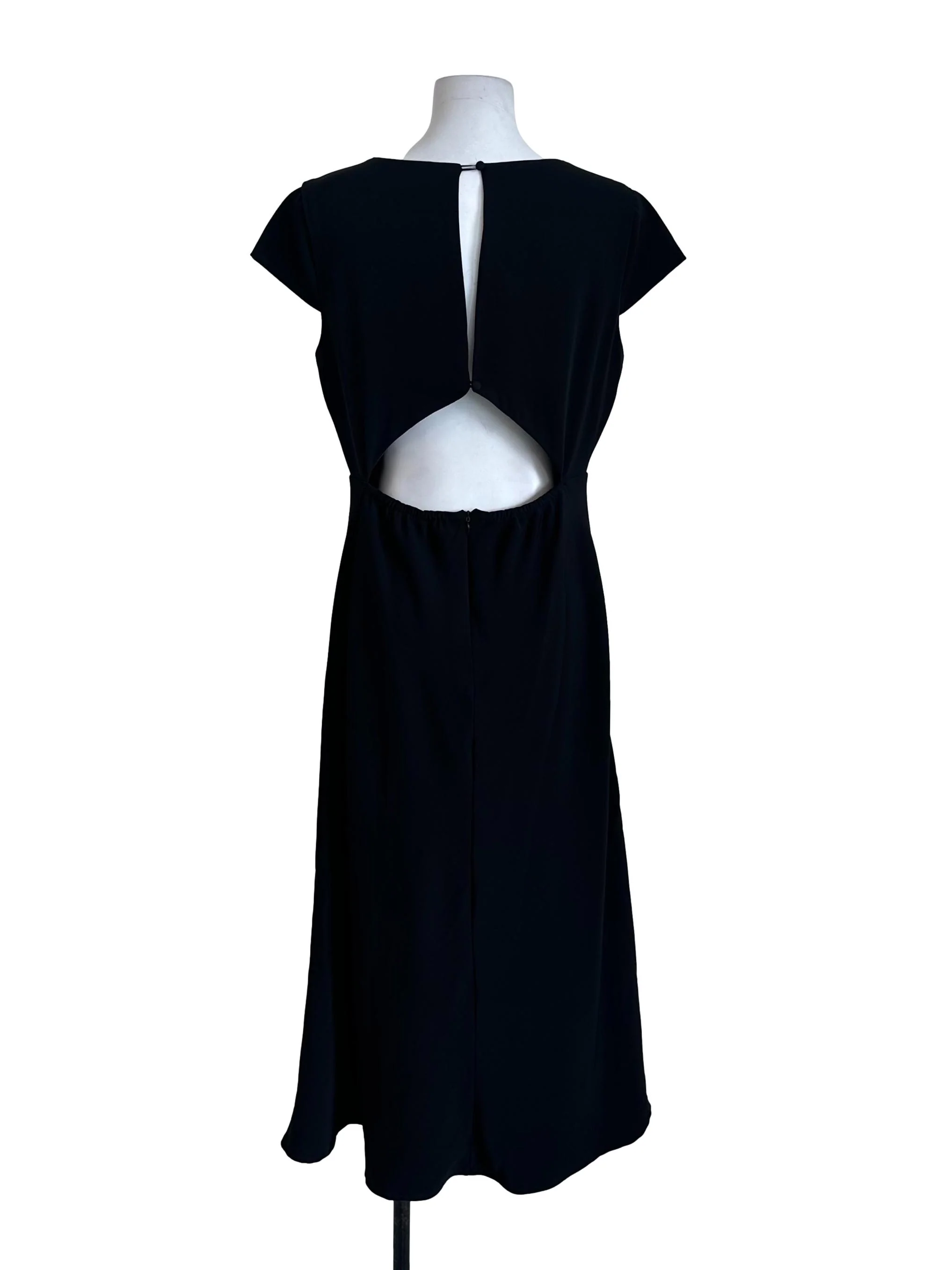 Charcoal Black Round Neck Short Sleeve Dress - Image 2