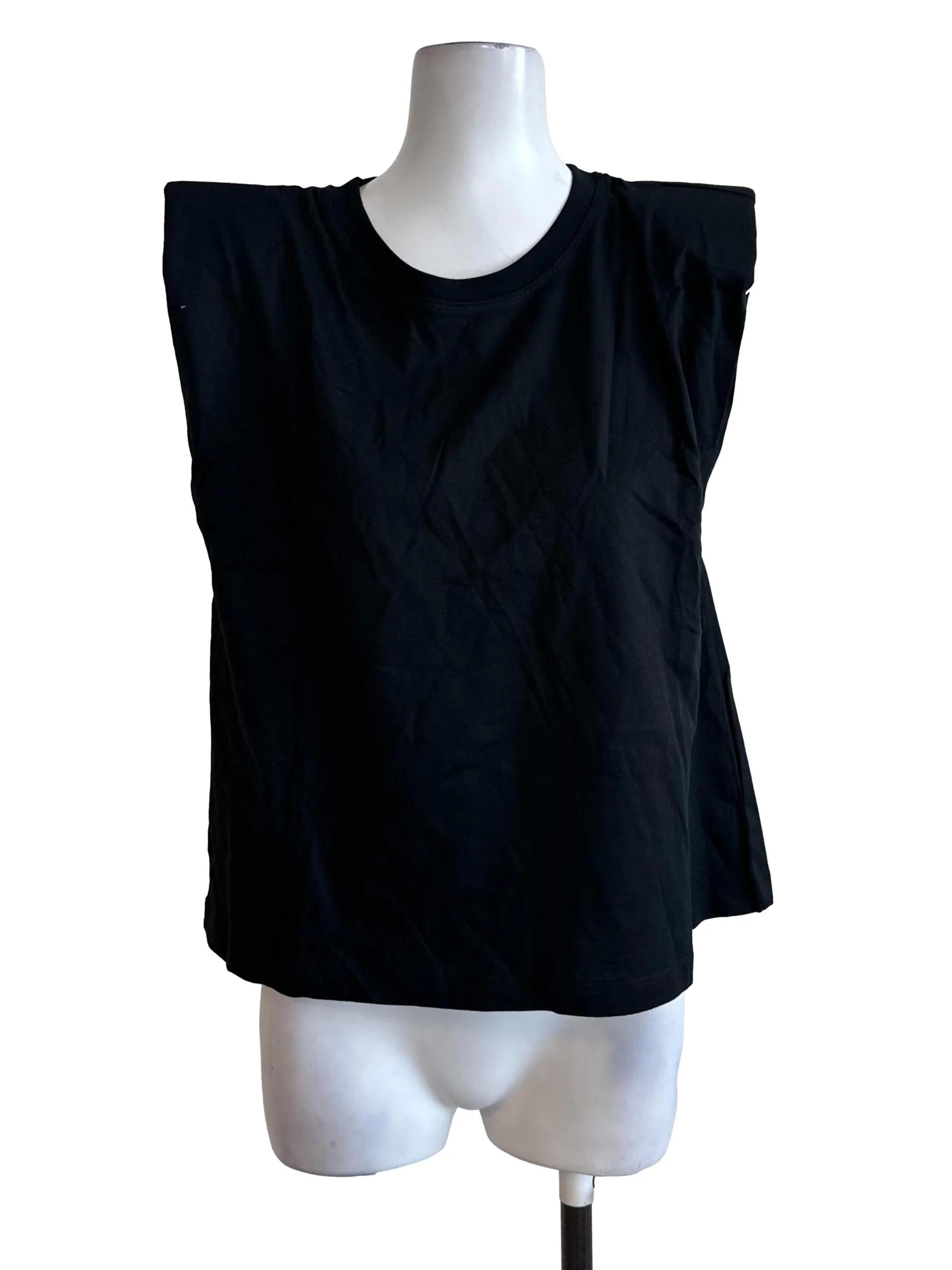 Charcoal Black Round Neck Top