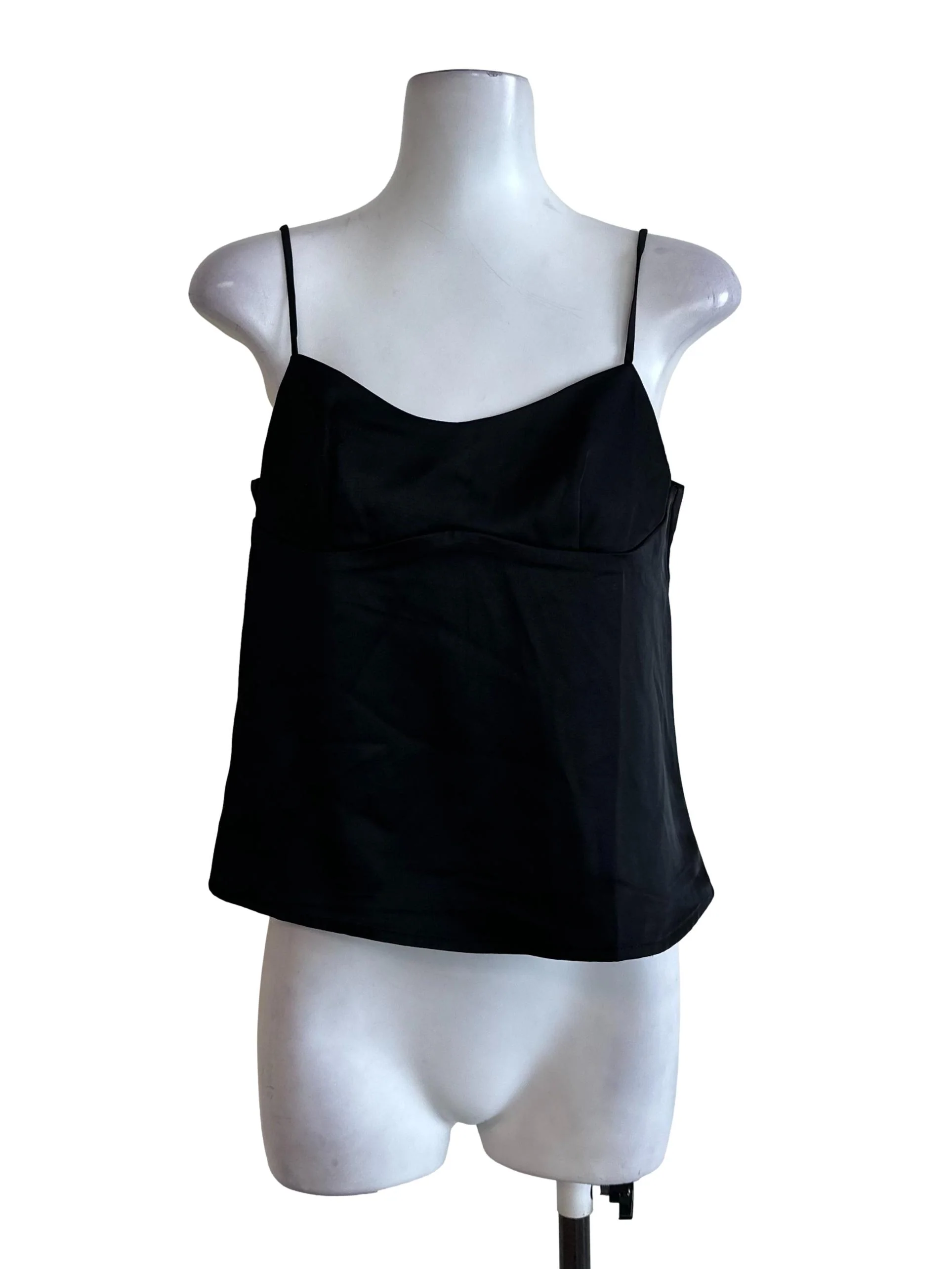 Charcoal Black Spaghetti Strap Casual Top