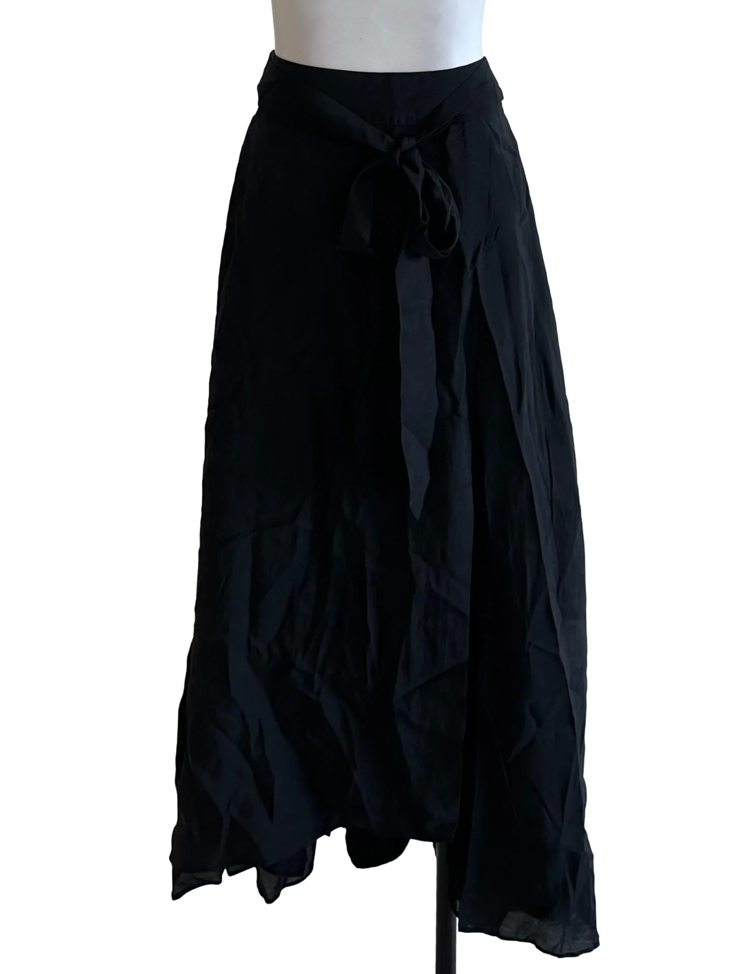 Charcoal Black Strap A Line Skirt