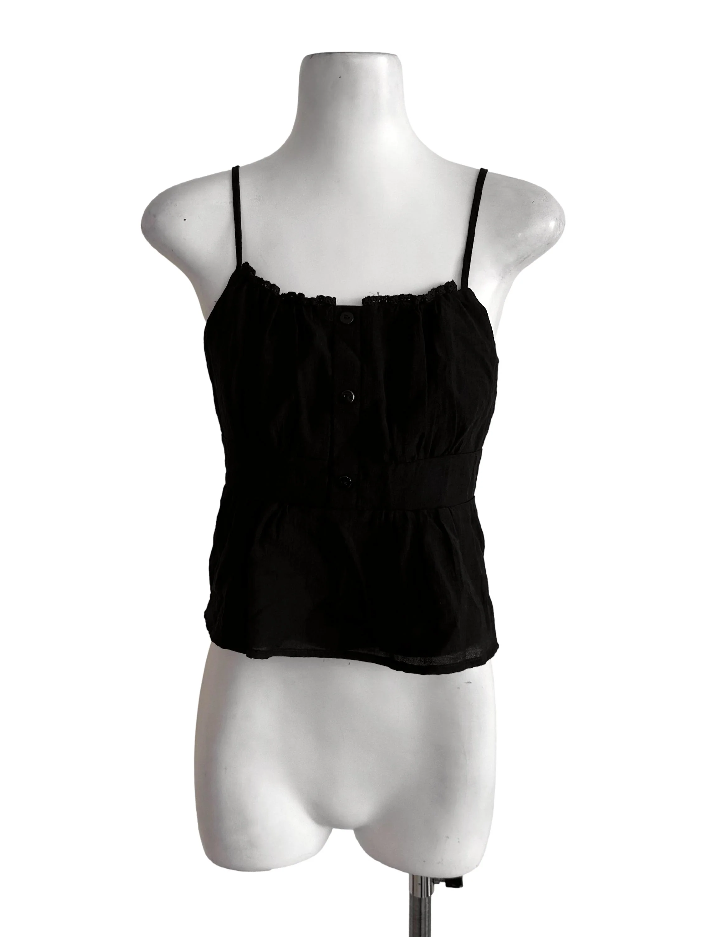 Charcoal Black Textured Button Top TTR