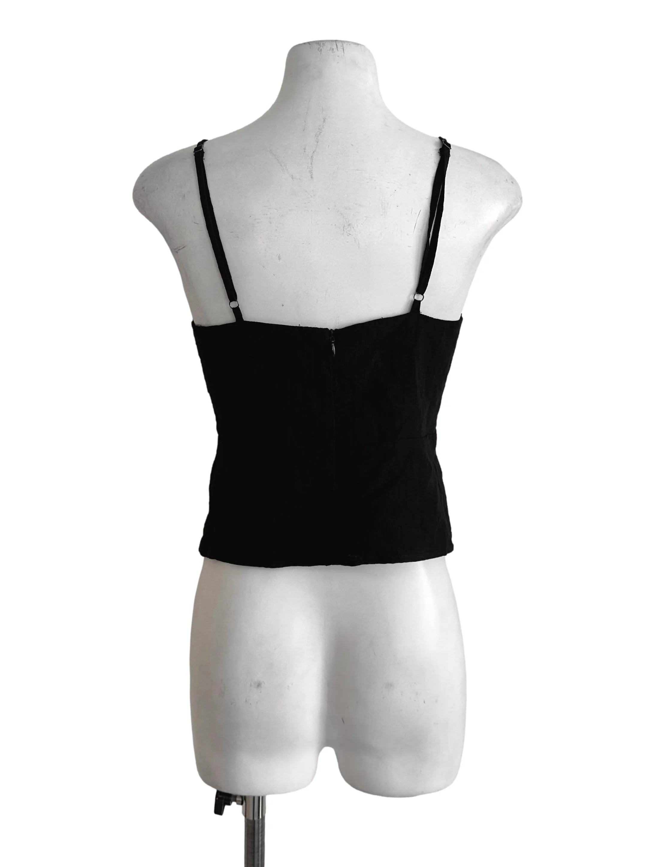 Charcoal Black Textured Button Top TTR - Image 2