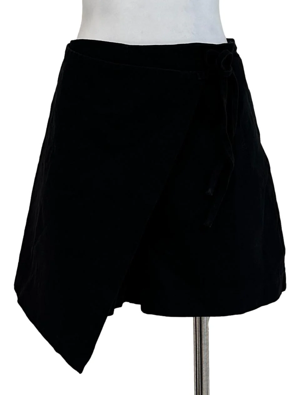 Charcoal Black Wrap Skort