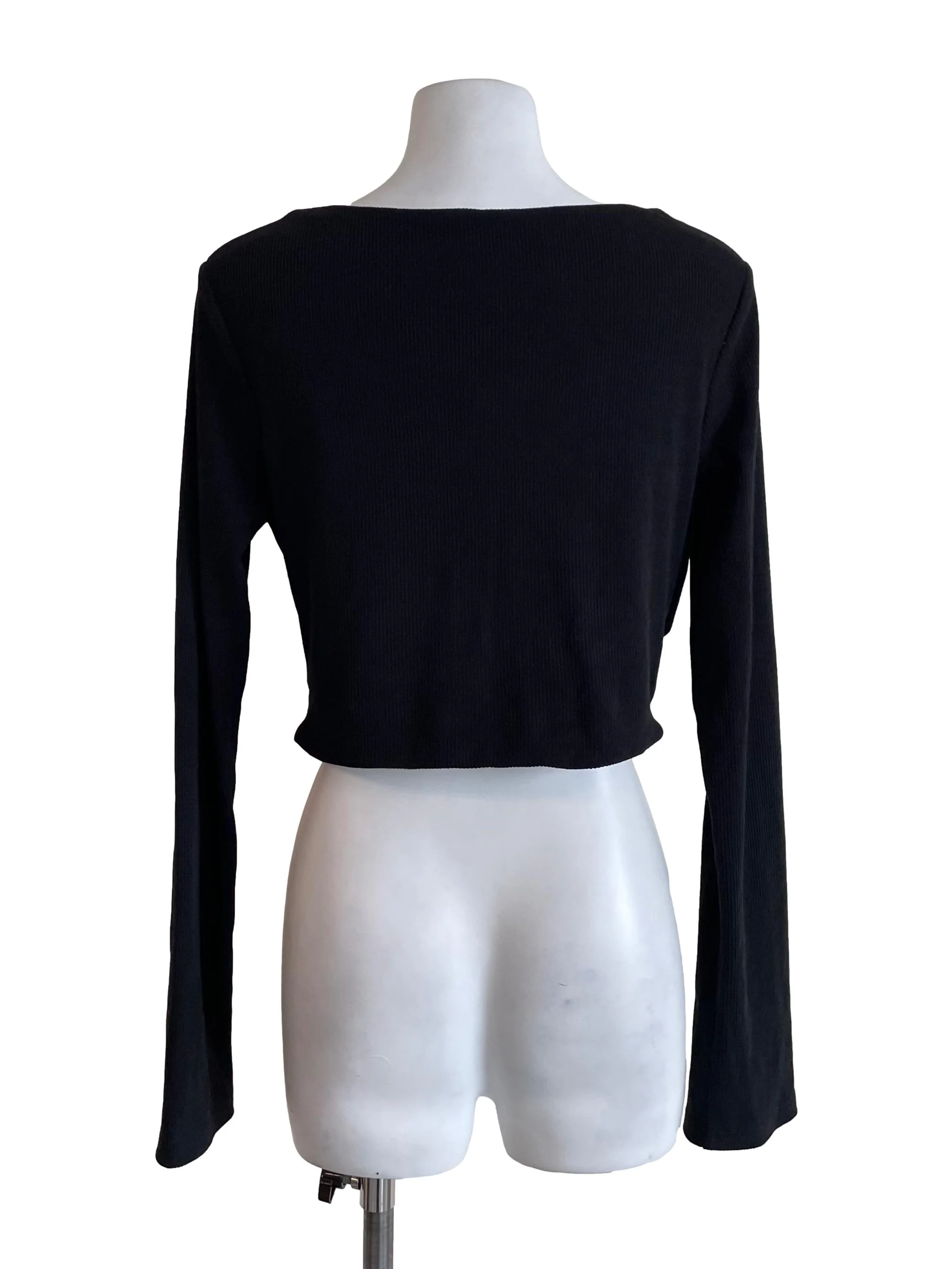 Charcoal Crossed Slit Waist Top - Image 2