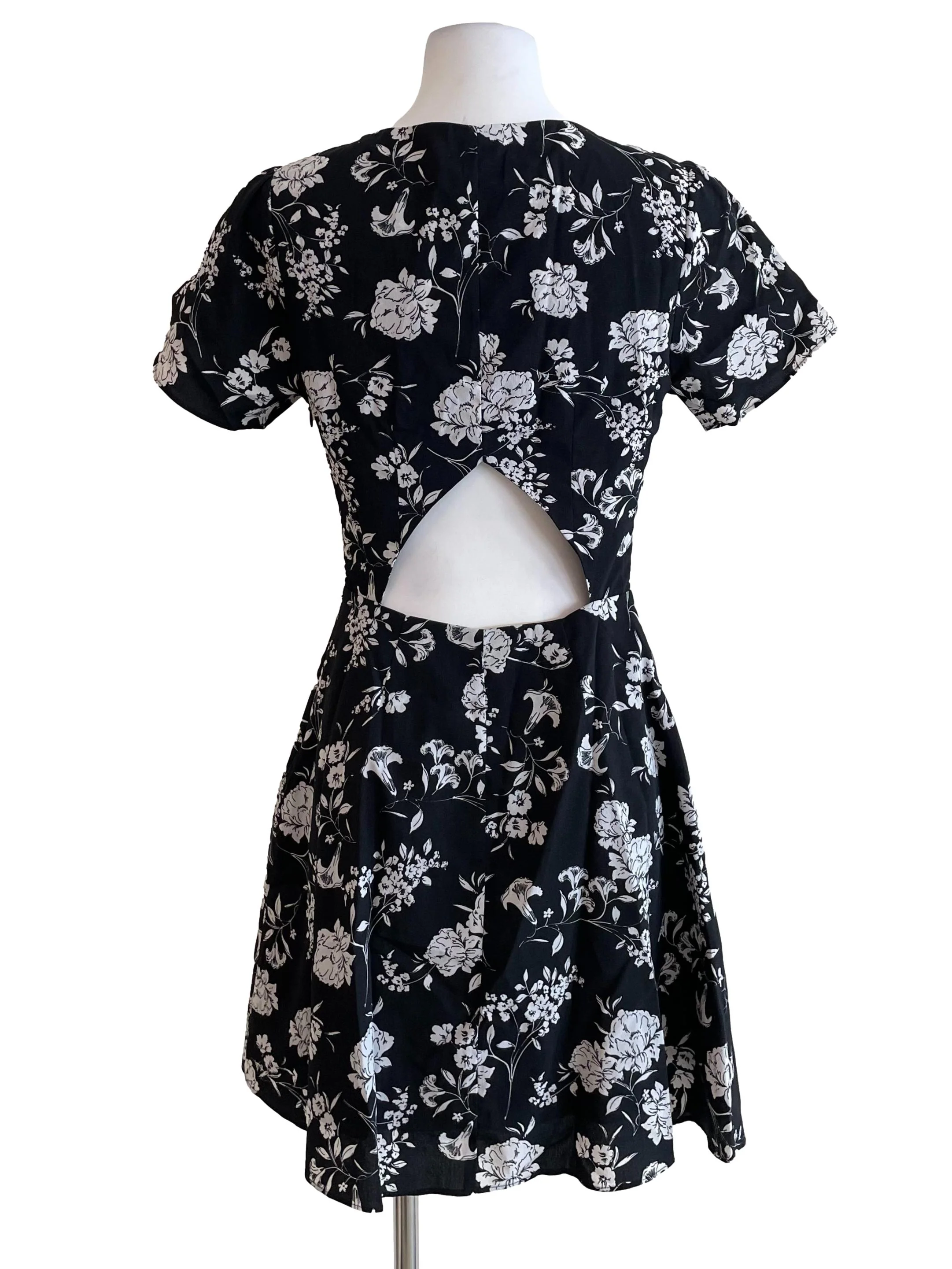 Charcoal Floral Sweetheart Dress - Image 2