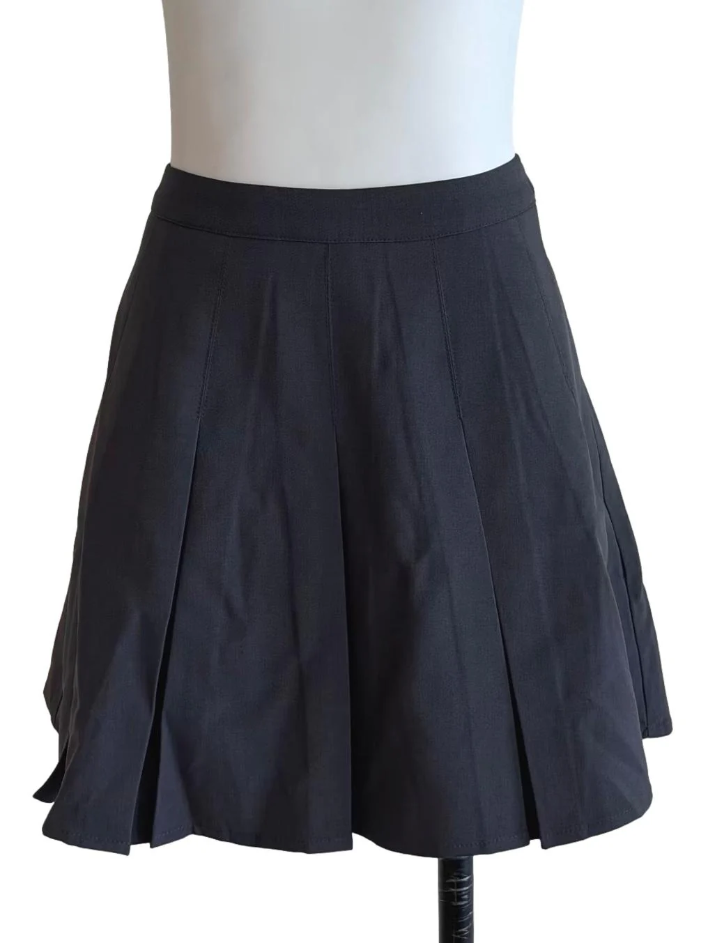 Charcoal Grey Pleated Mini Skirt