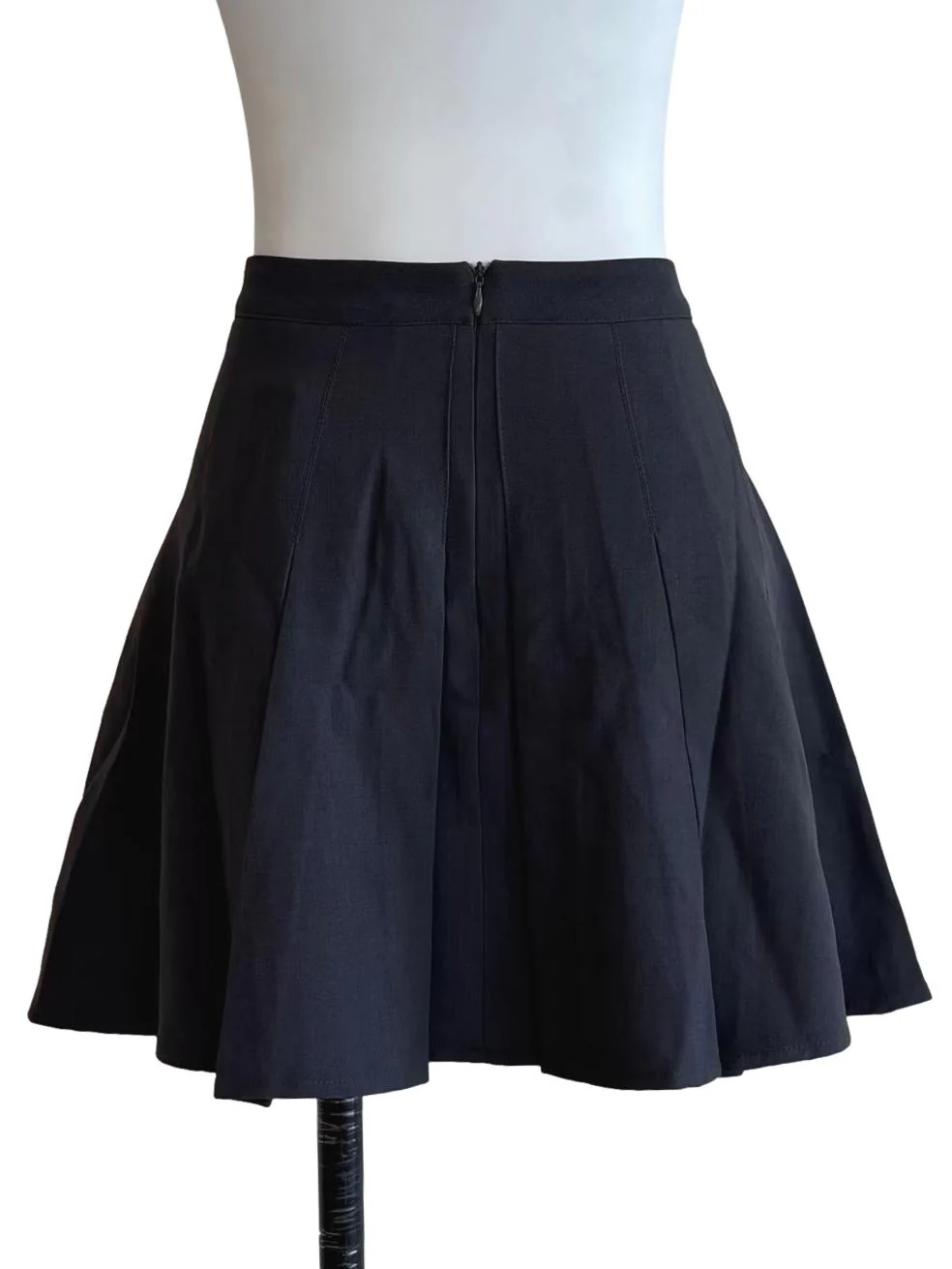 Charcoal Grey Pleated Mini Skirt - Image 2