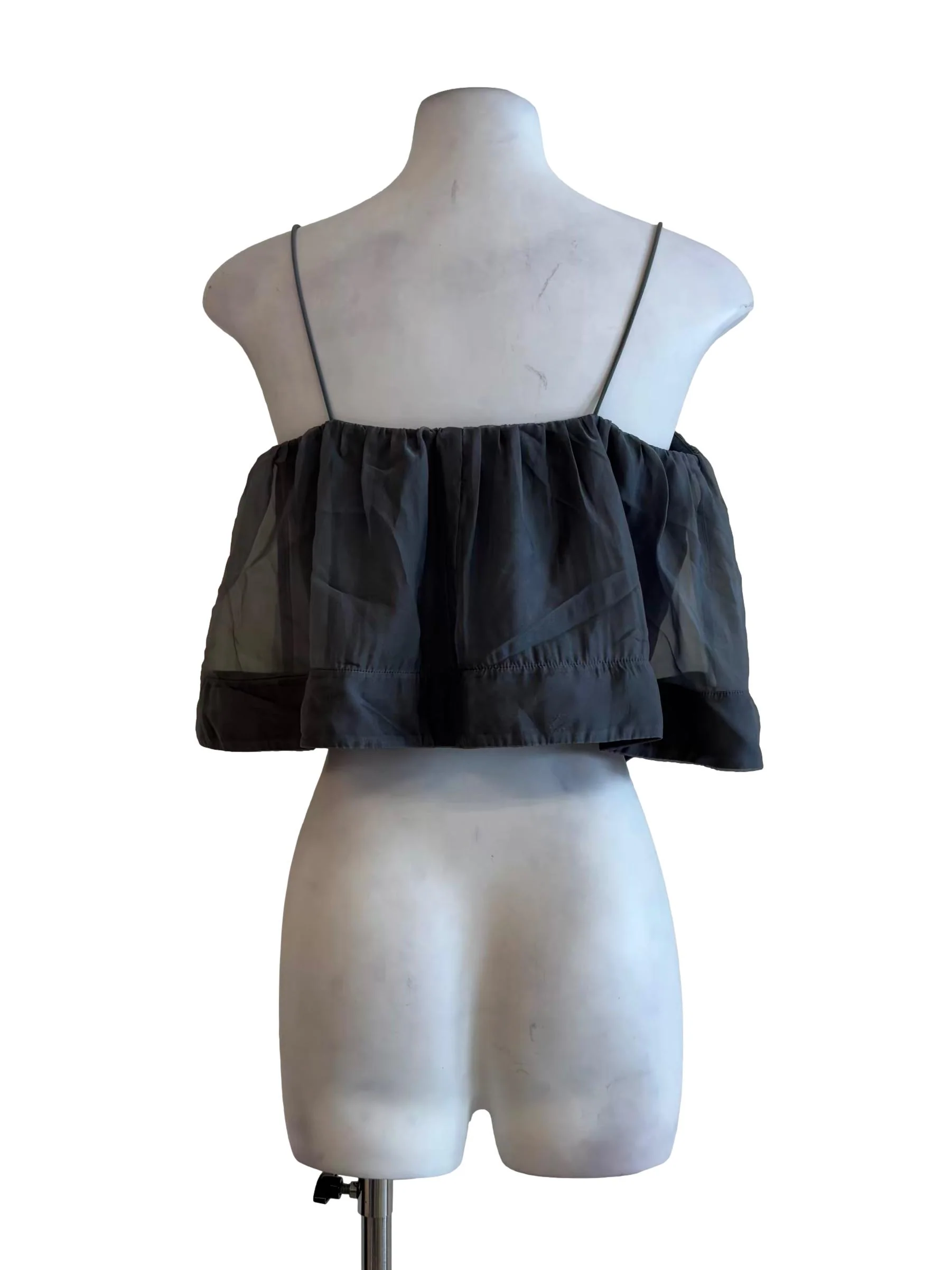Charcoal Grey Spaghetti Strap Tent Top - Image 2