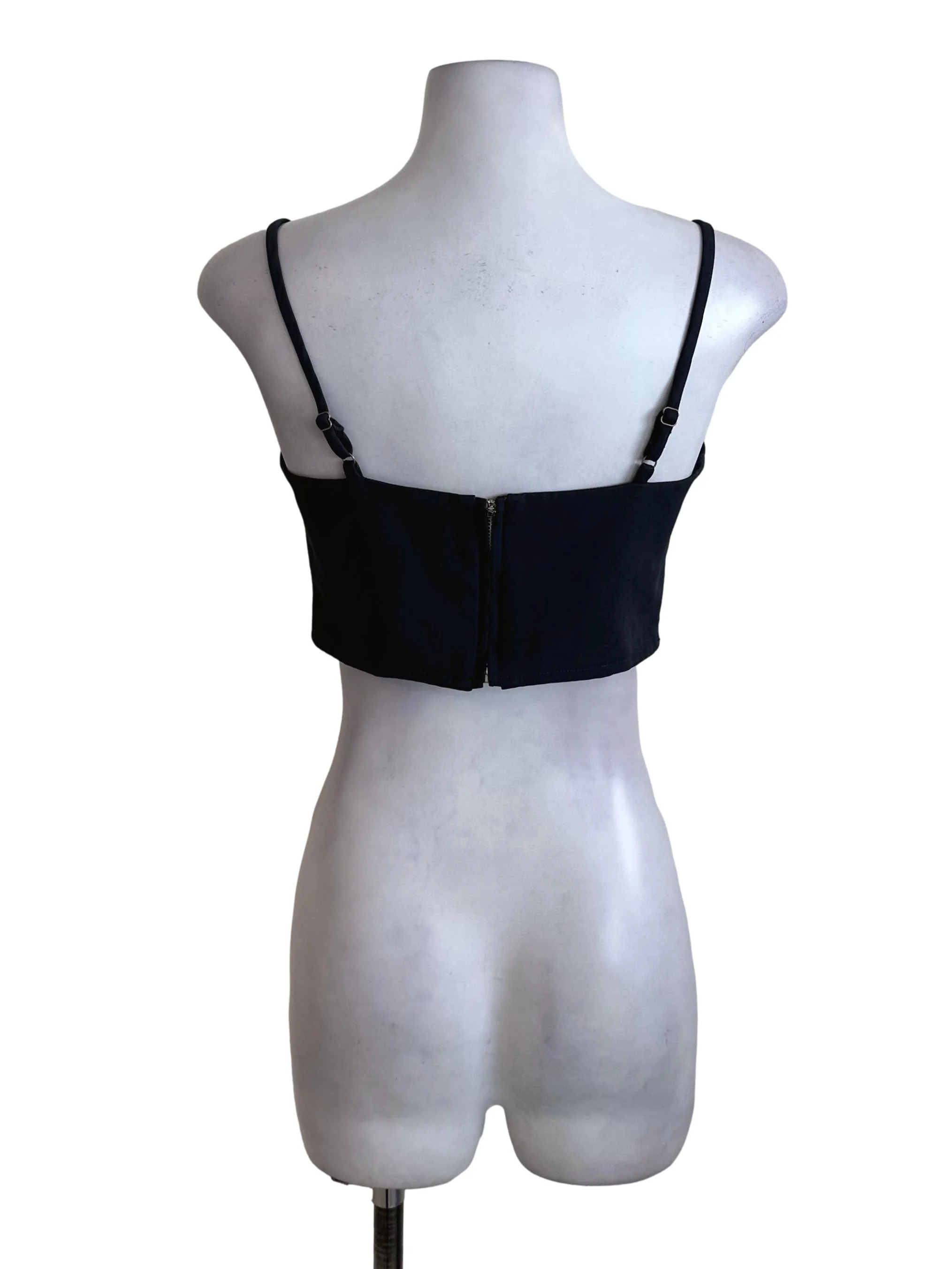 Charcoal Grey Sweetheart Spaghetti Strap Top YHF - Image 2