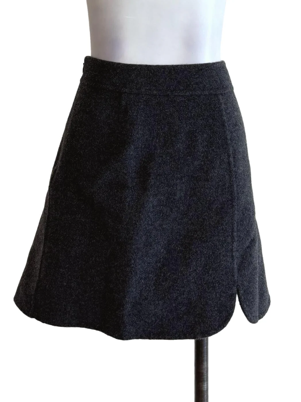 Charcoal Grey Wool Mini Skirt