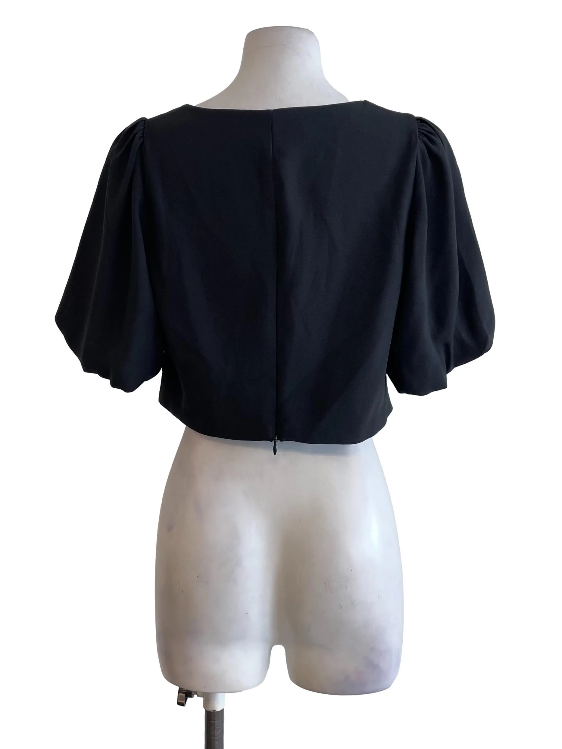 Charcoal Square Neck Crop Top - Image 2