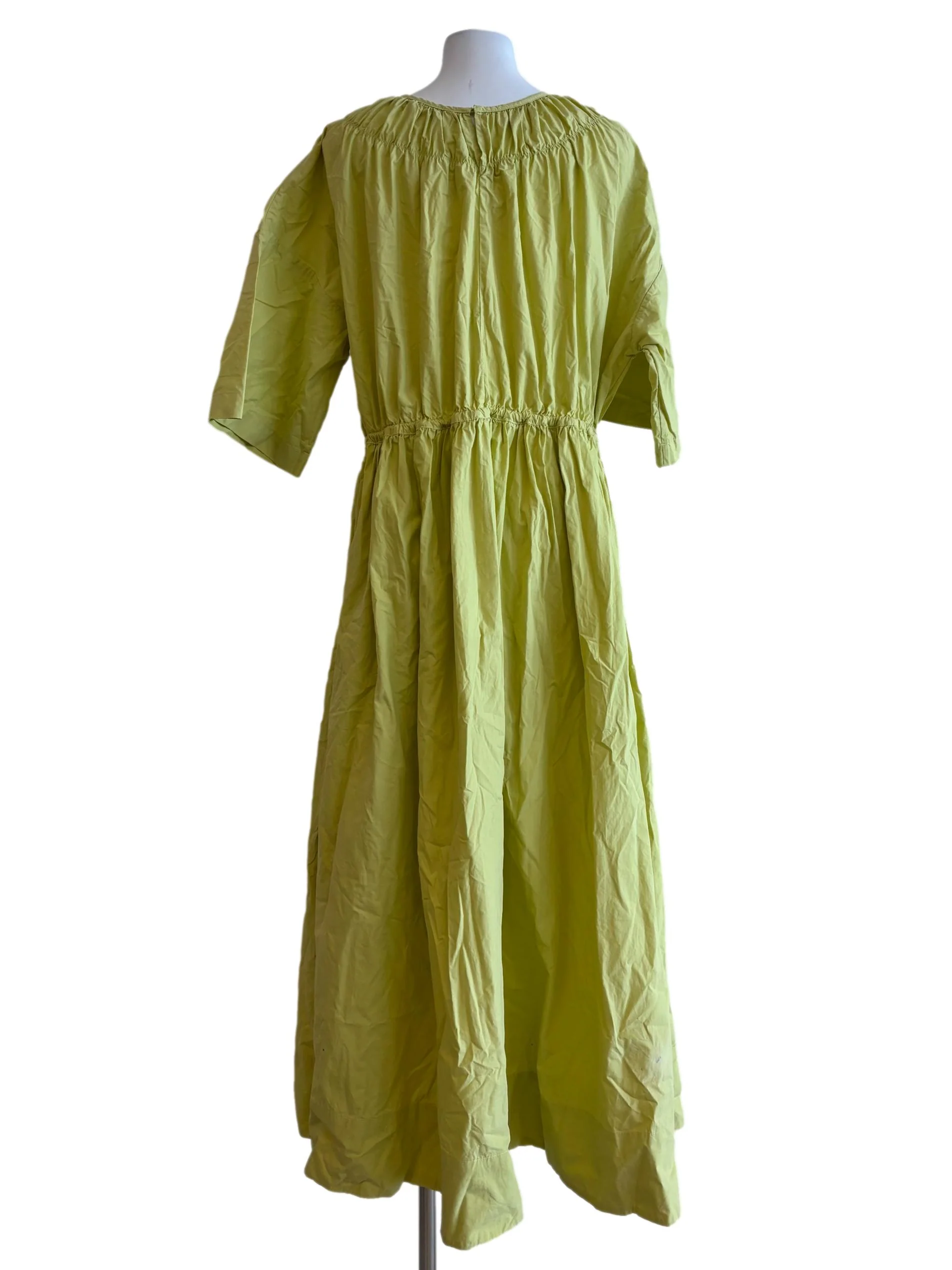 Chartreuse Green Cotton Dress - Image 2