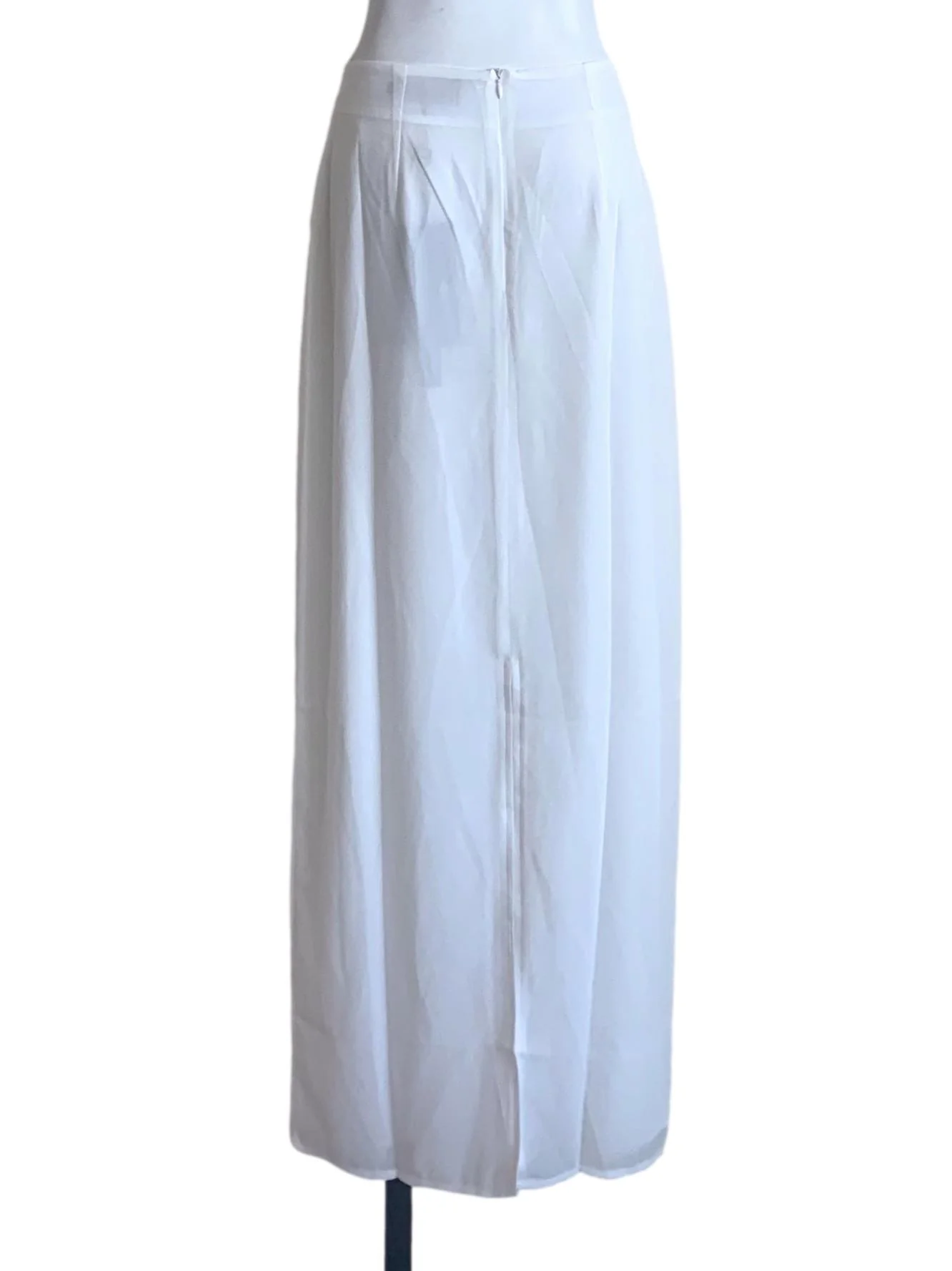 Chiffon White A-Line Skirts YHF - Image 2