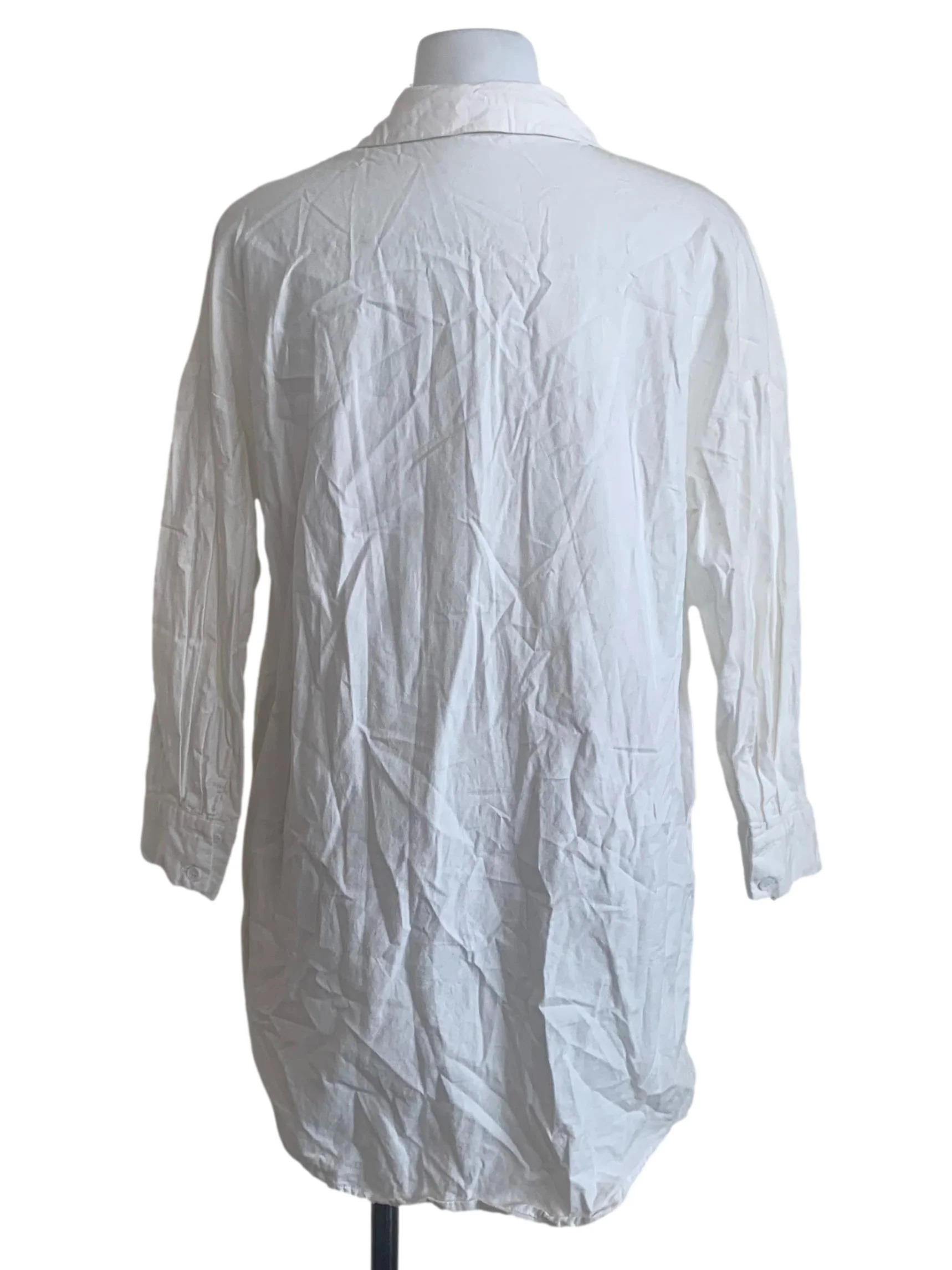 Chiffon White Collared Shirt Dress - Image 2