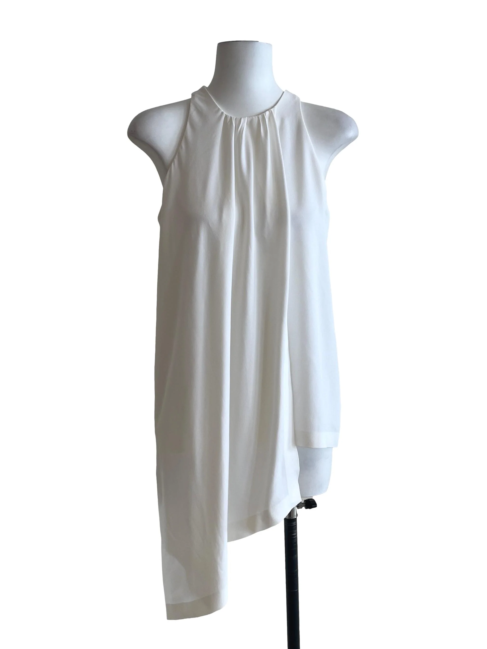 Chiffon White Halter Sleeveless Top