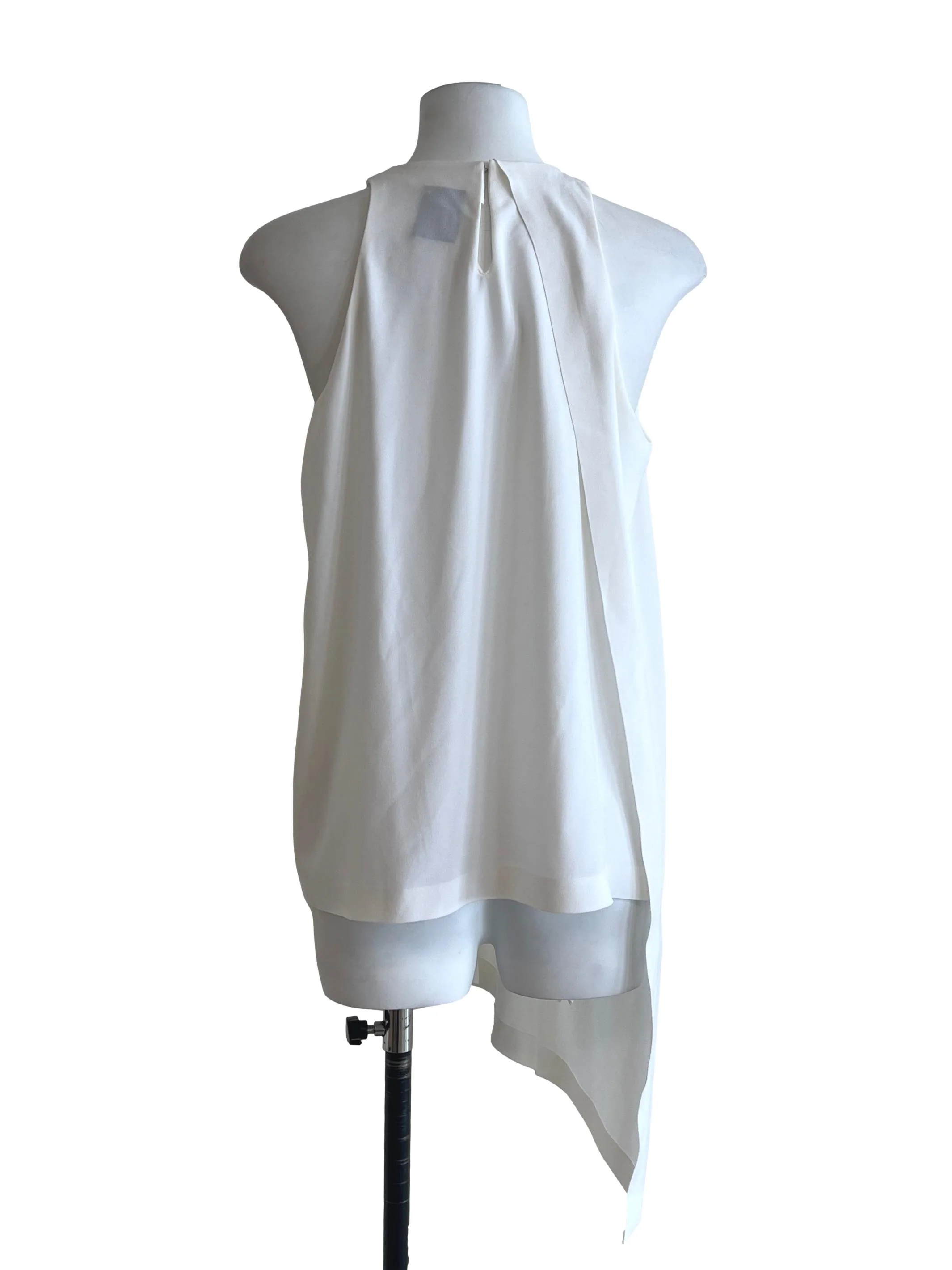 Chiffon White Halter Sleeveless Top - Image 2