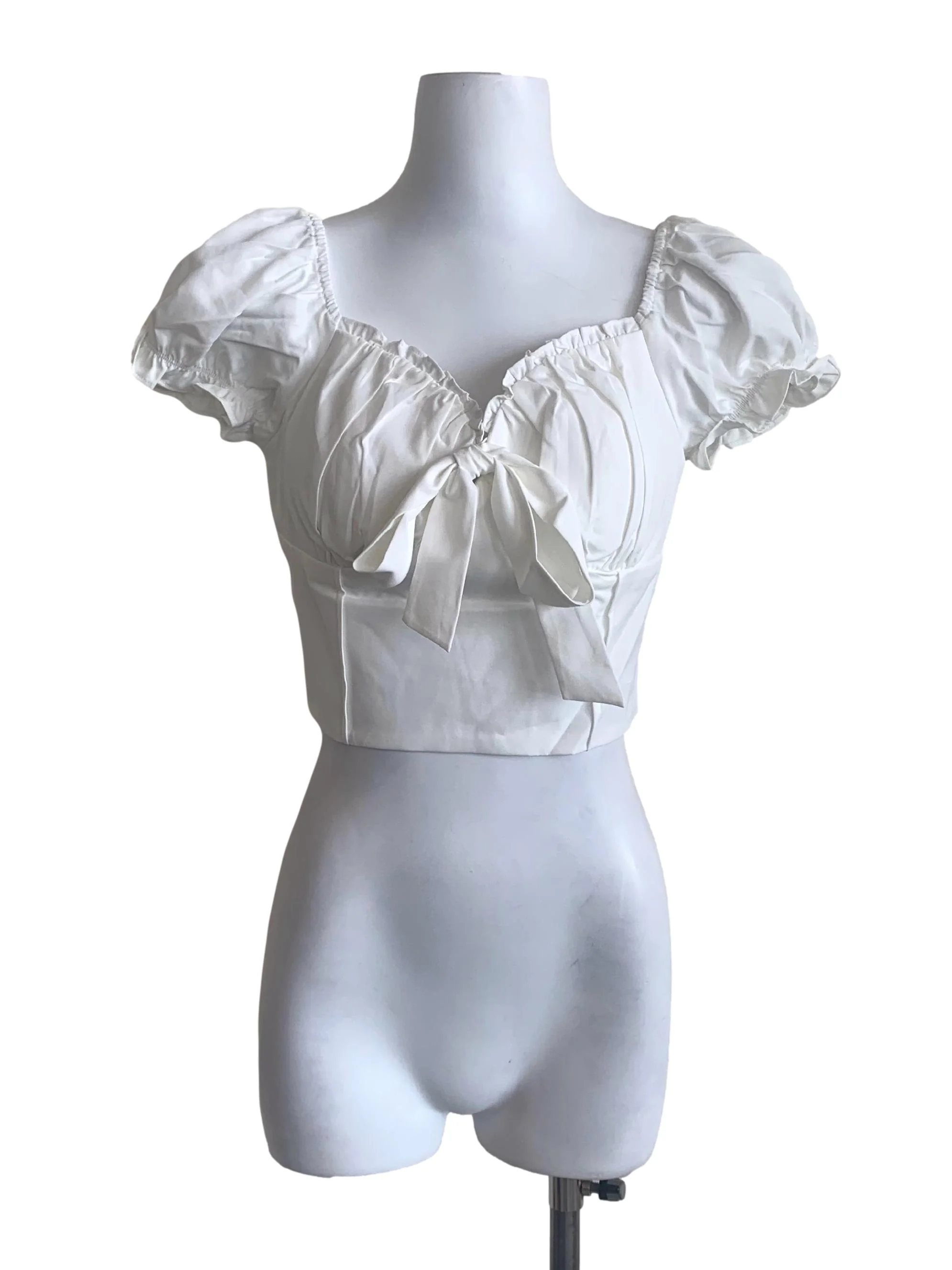 Chiffon White Smocked Top