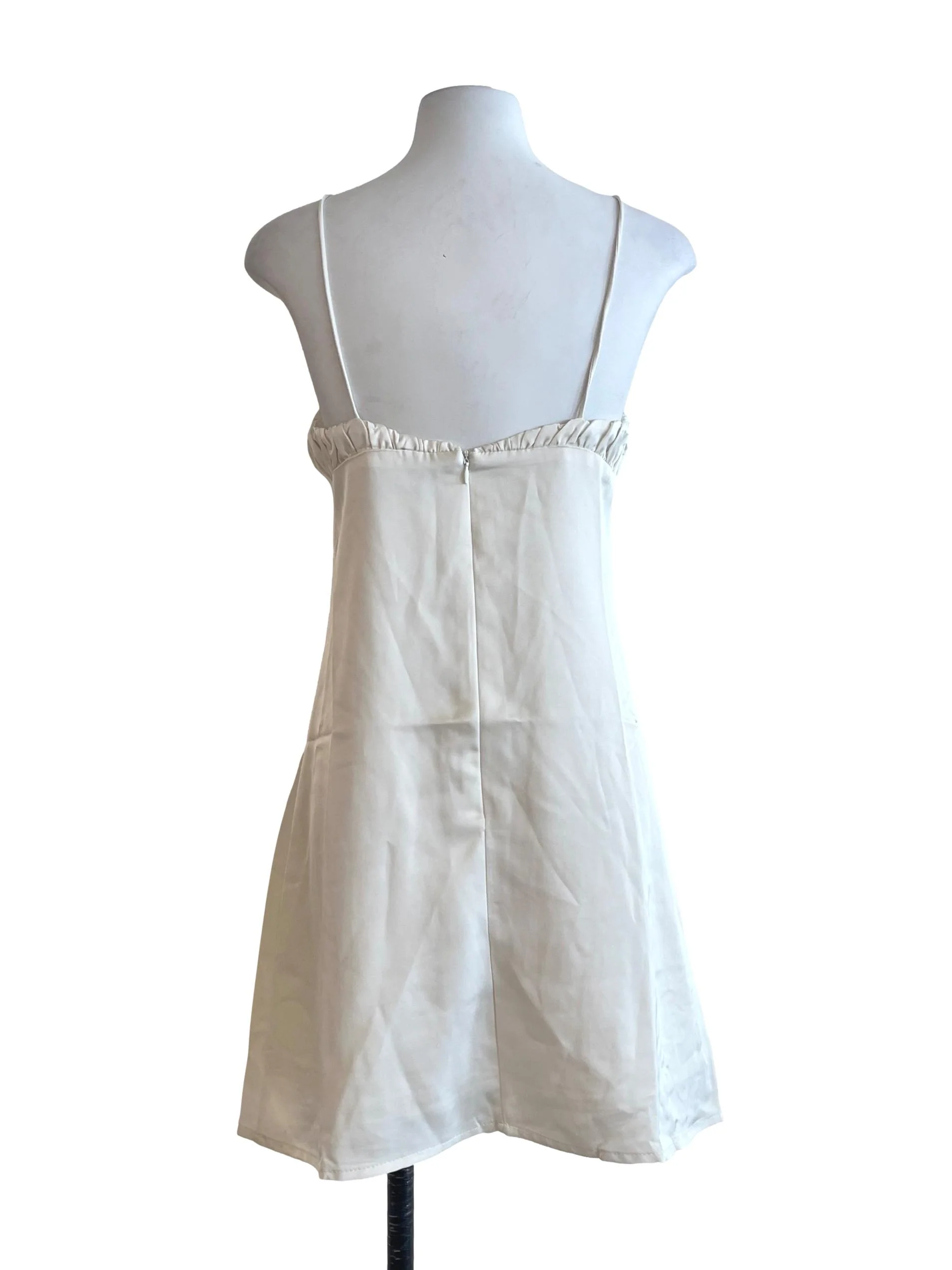 Chiffon White Spaghetti Slip Dress - Image 2