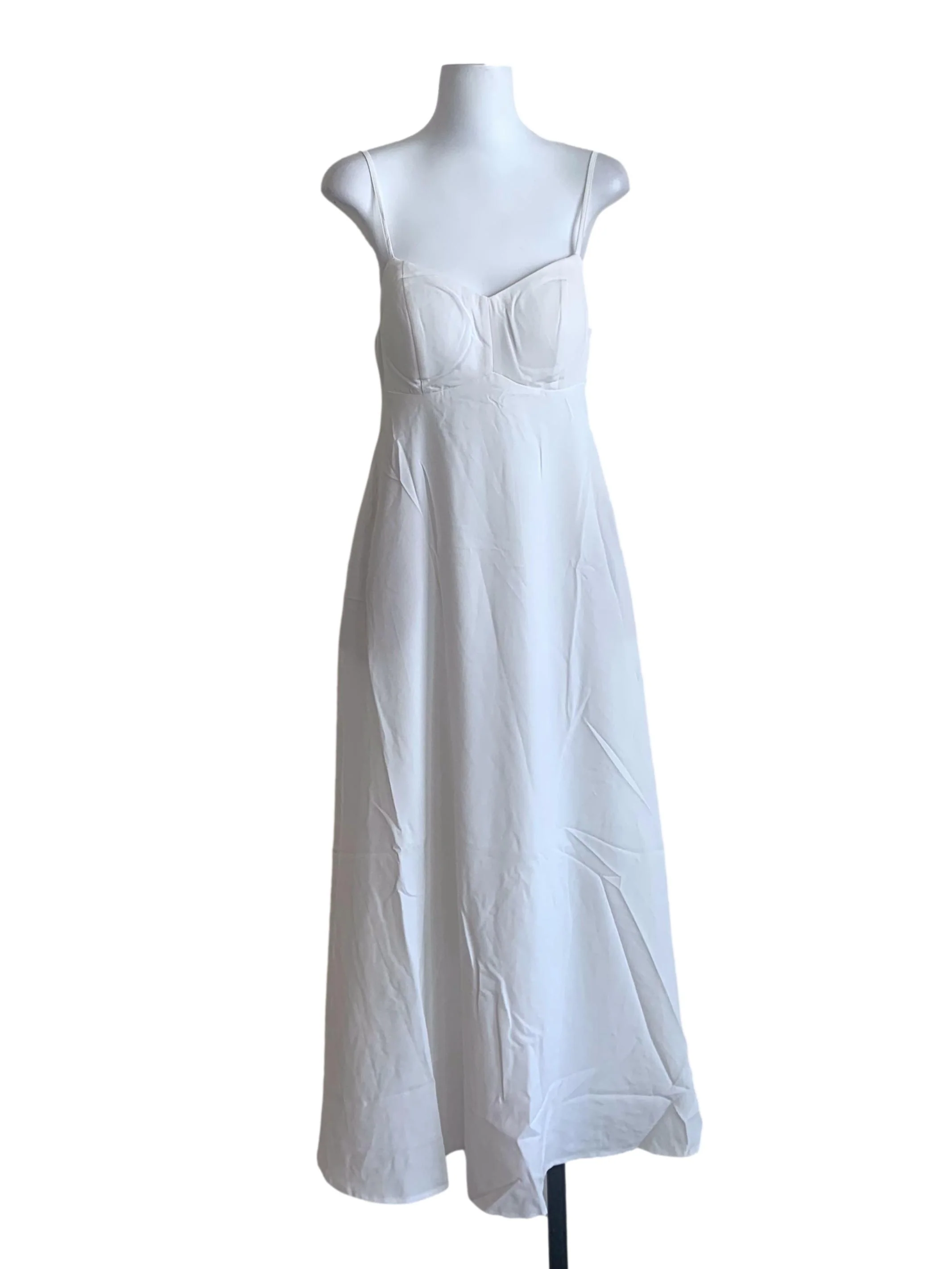 Chiffon White Spaghetti Strap Slip Dress
