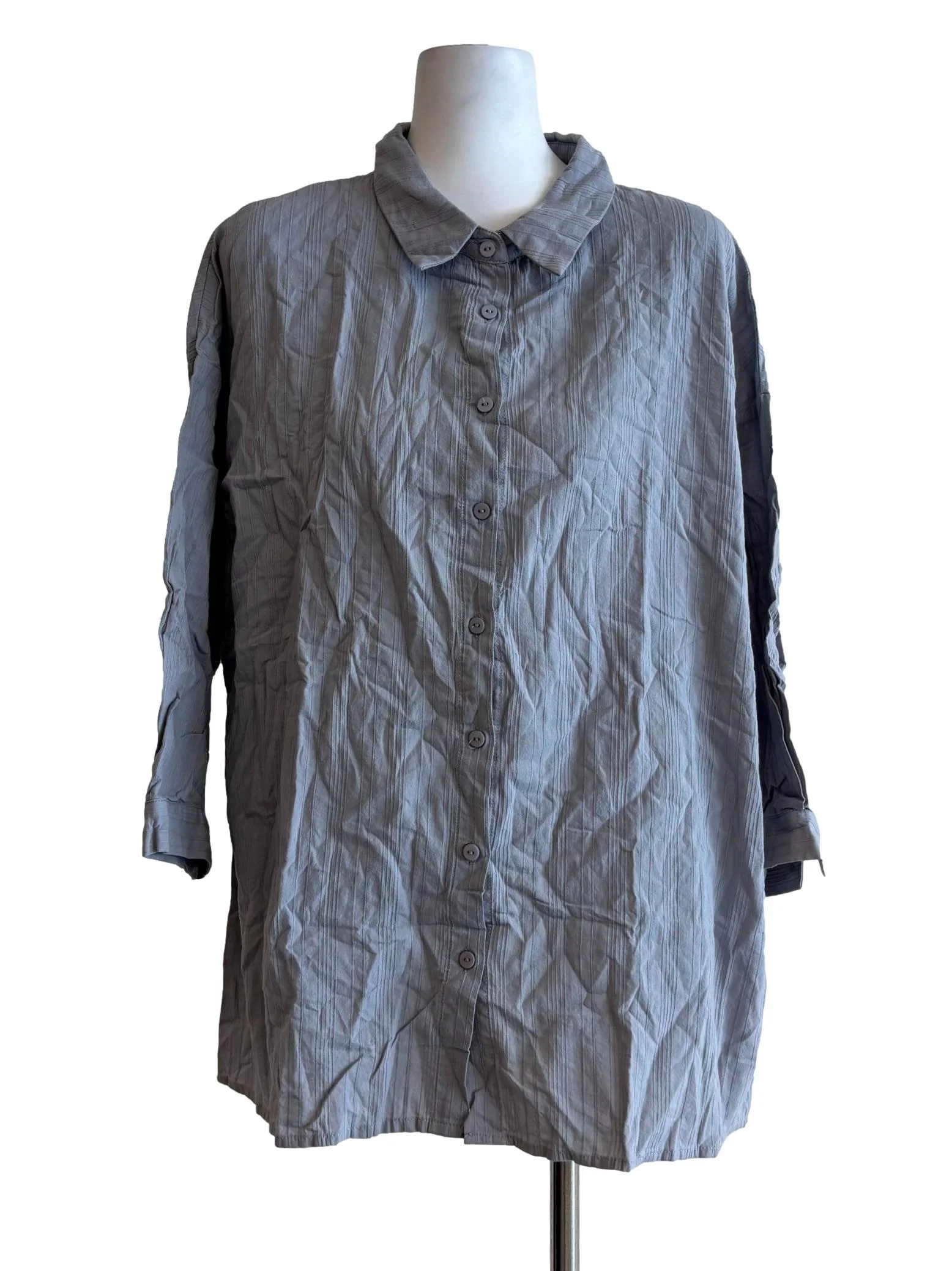 Chrome Grey Collared Button Shirt
