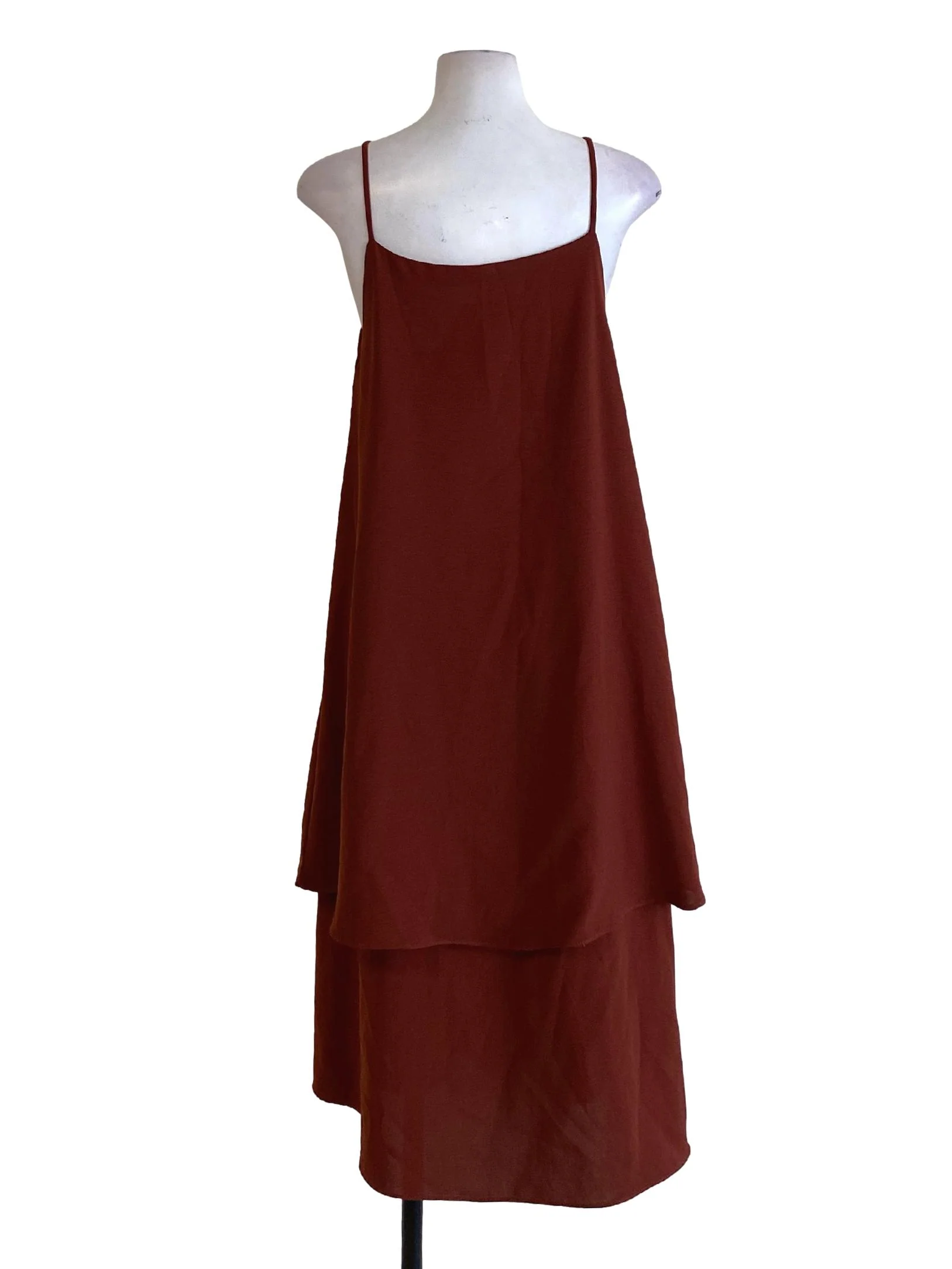Cinnamon Brown Spaghetti Strap Flowy Slip Dress TEM - Image 2