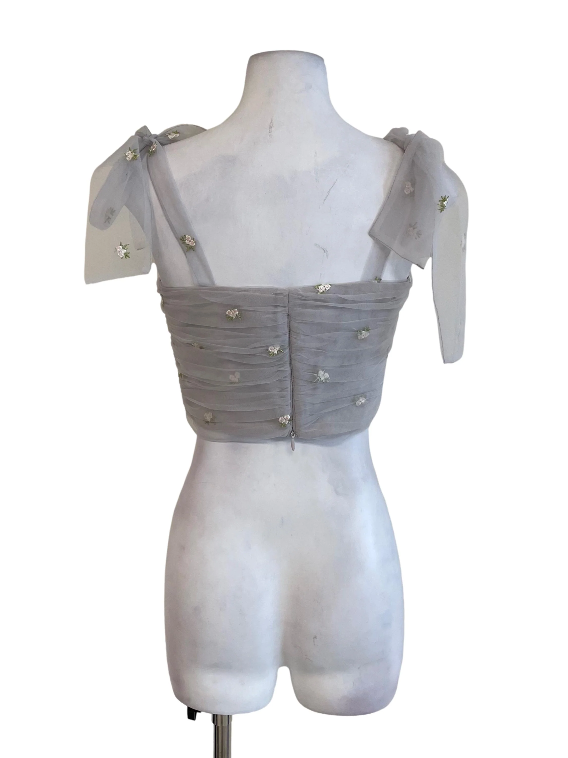 Cloud Floral Scrunch Mesh Sweet Top - Image 2