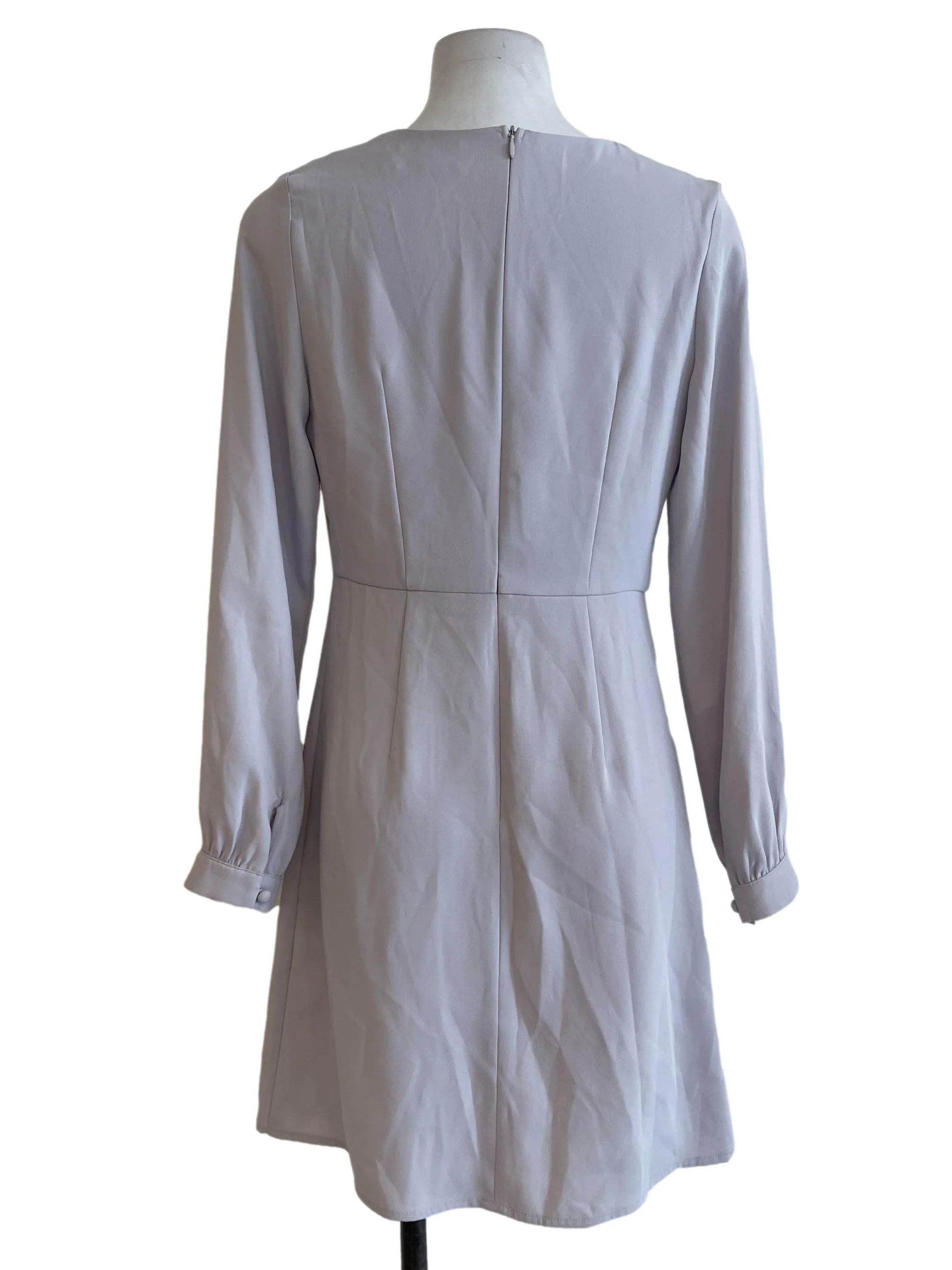 Cloud Gray Babydoll Long Sleeves Dress - Image 2