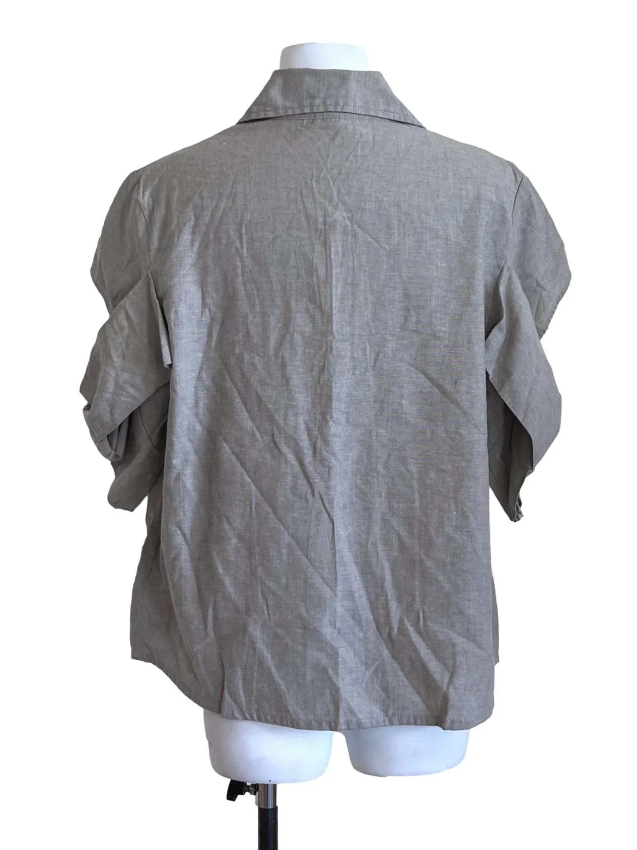 Cloud Grey Layered Sleeve Top - Image 2