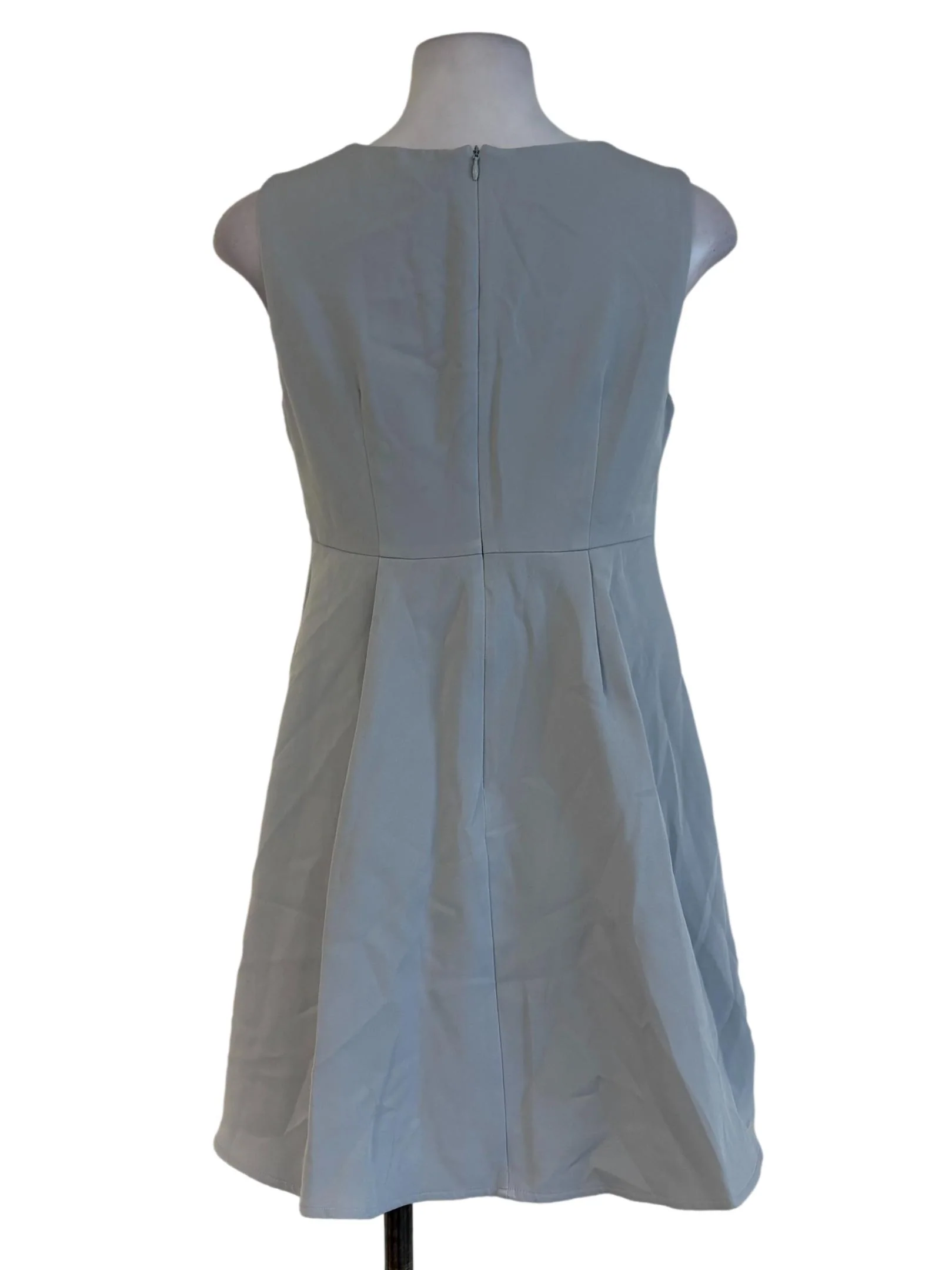 Cloud Grey Pleated A-Line Dress - Image 2