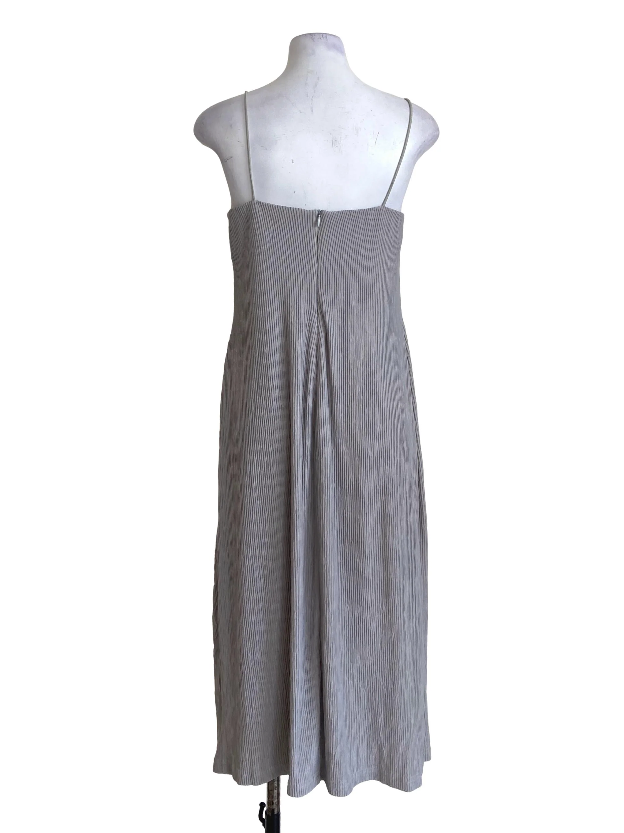 Cloud Grey Spaghetti Straps Pencil Slip Dress - Image 2