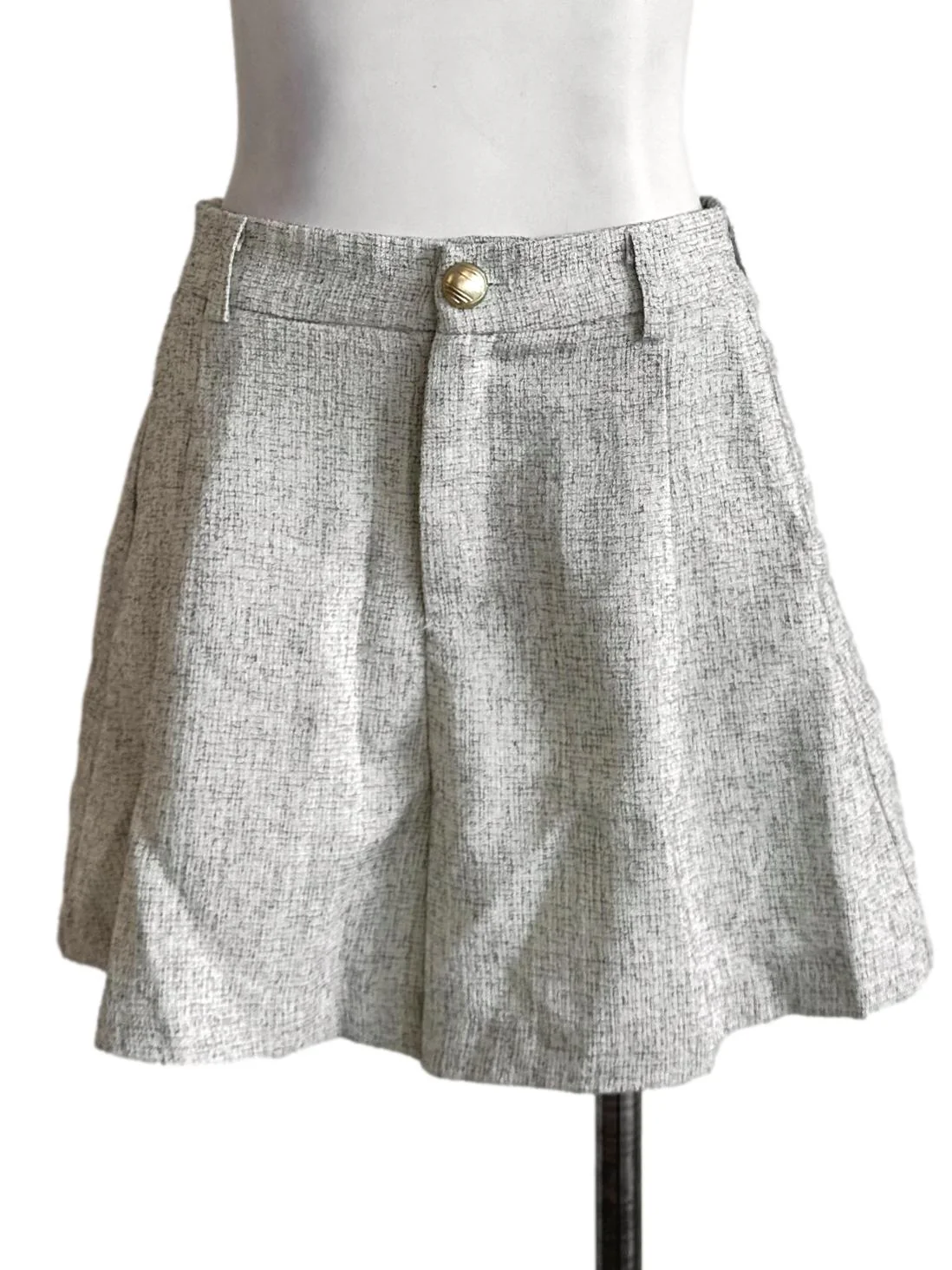 Cloud Grey Tweed Pattern Short